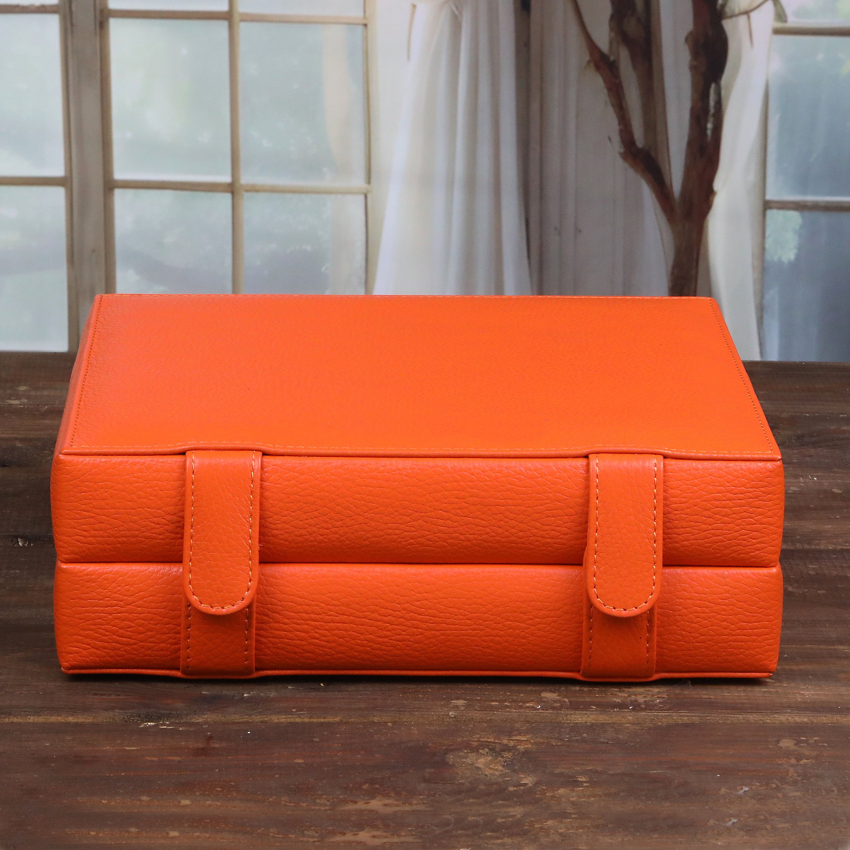 Leather Watch Box for 6 / Orange
