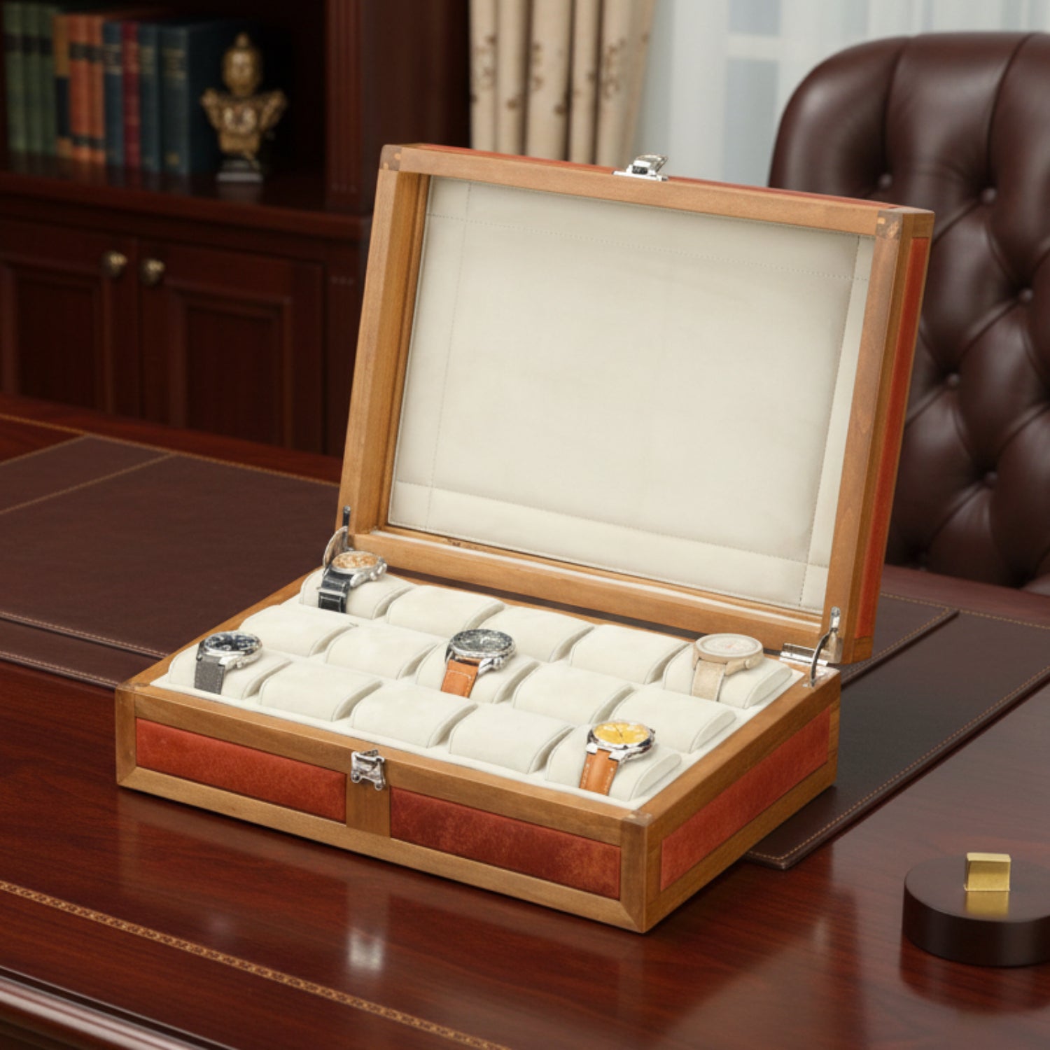 Heritage Wooden Watch Box for 15 / Tan