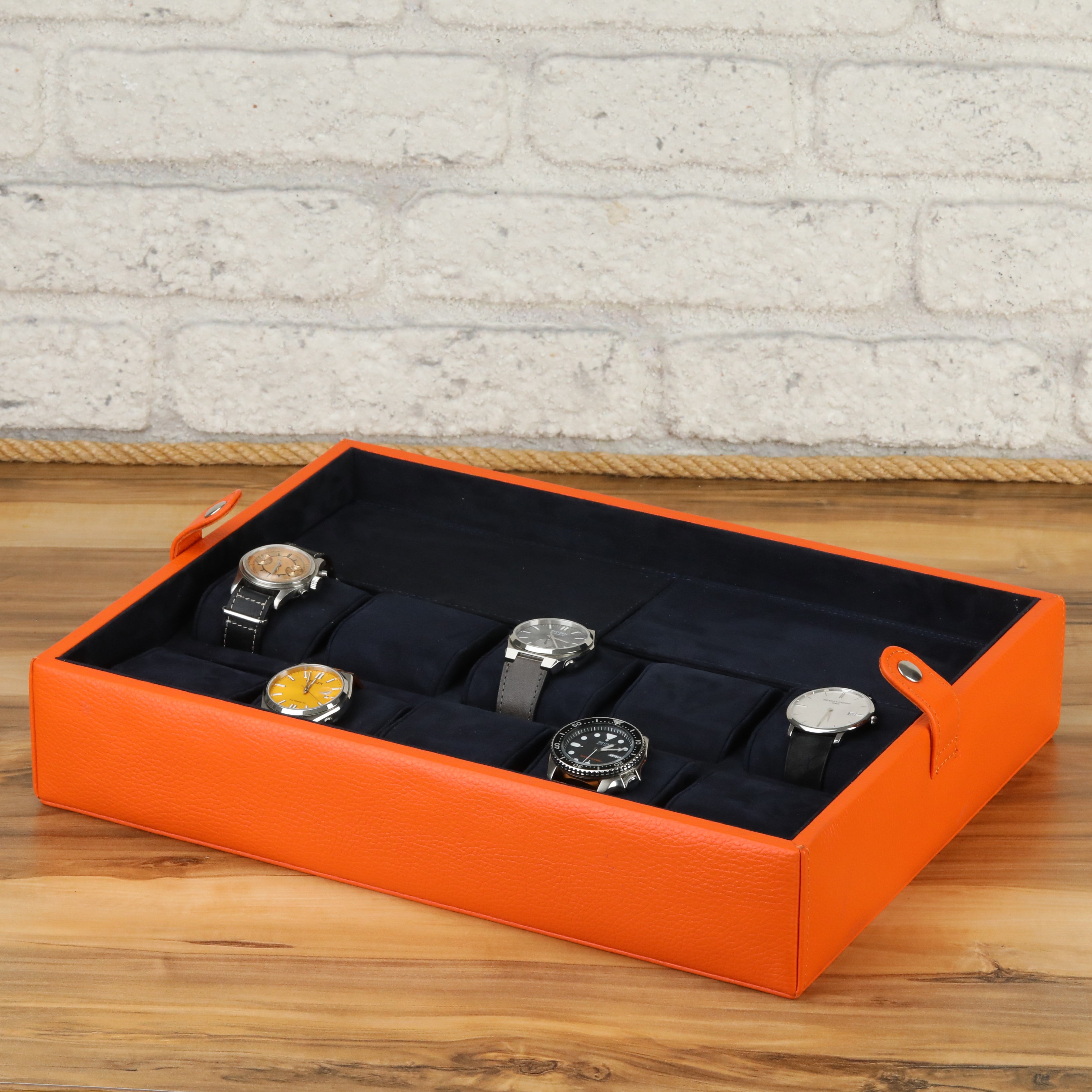 Leather Watch Box for 10 / Orange