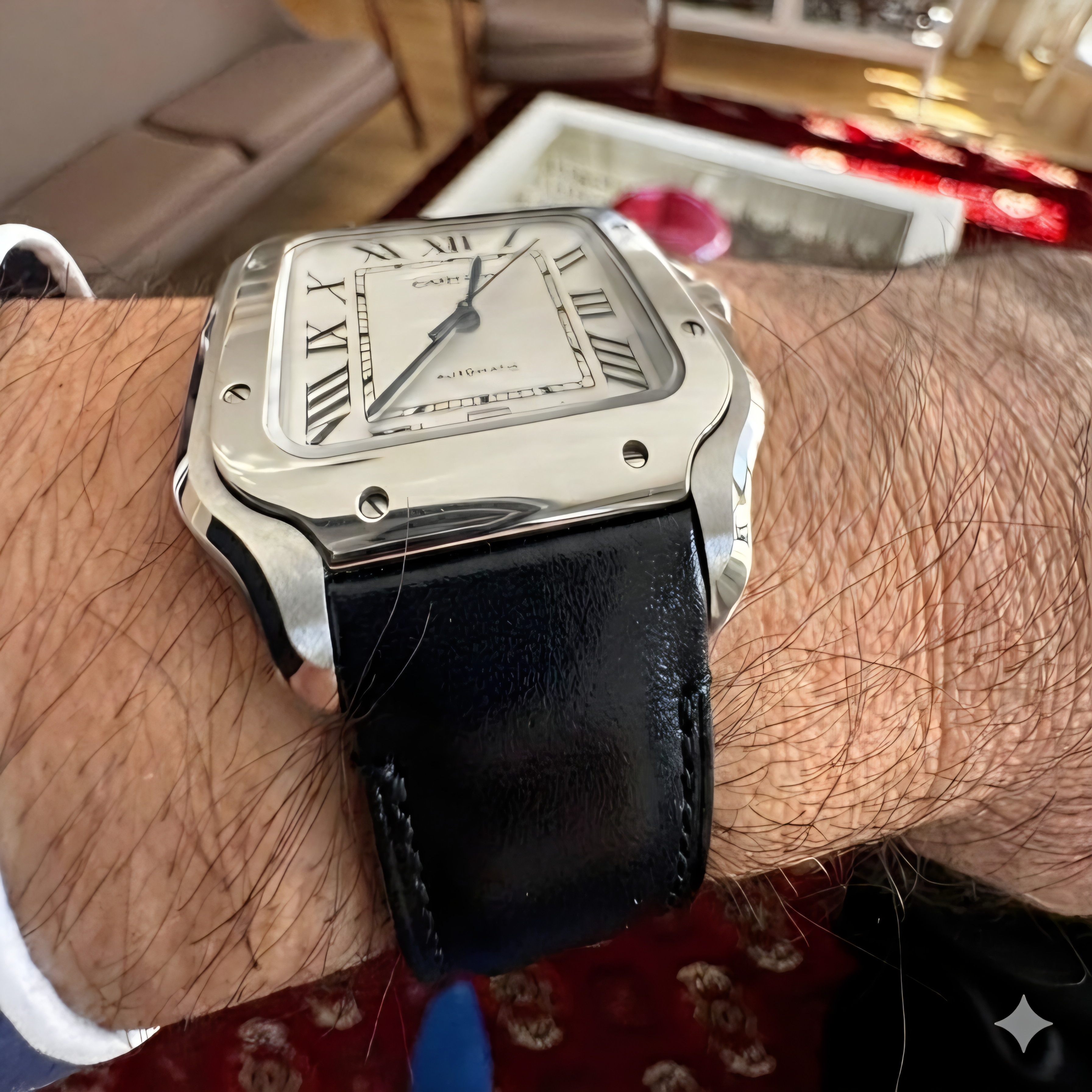 Cartier Santos Compatible Leather Watch Strap