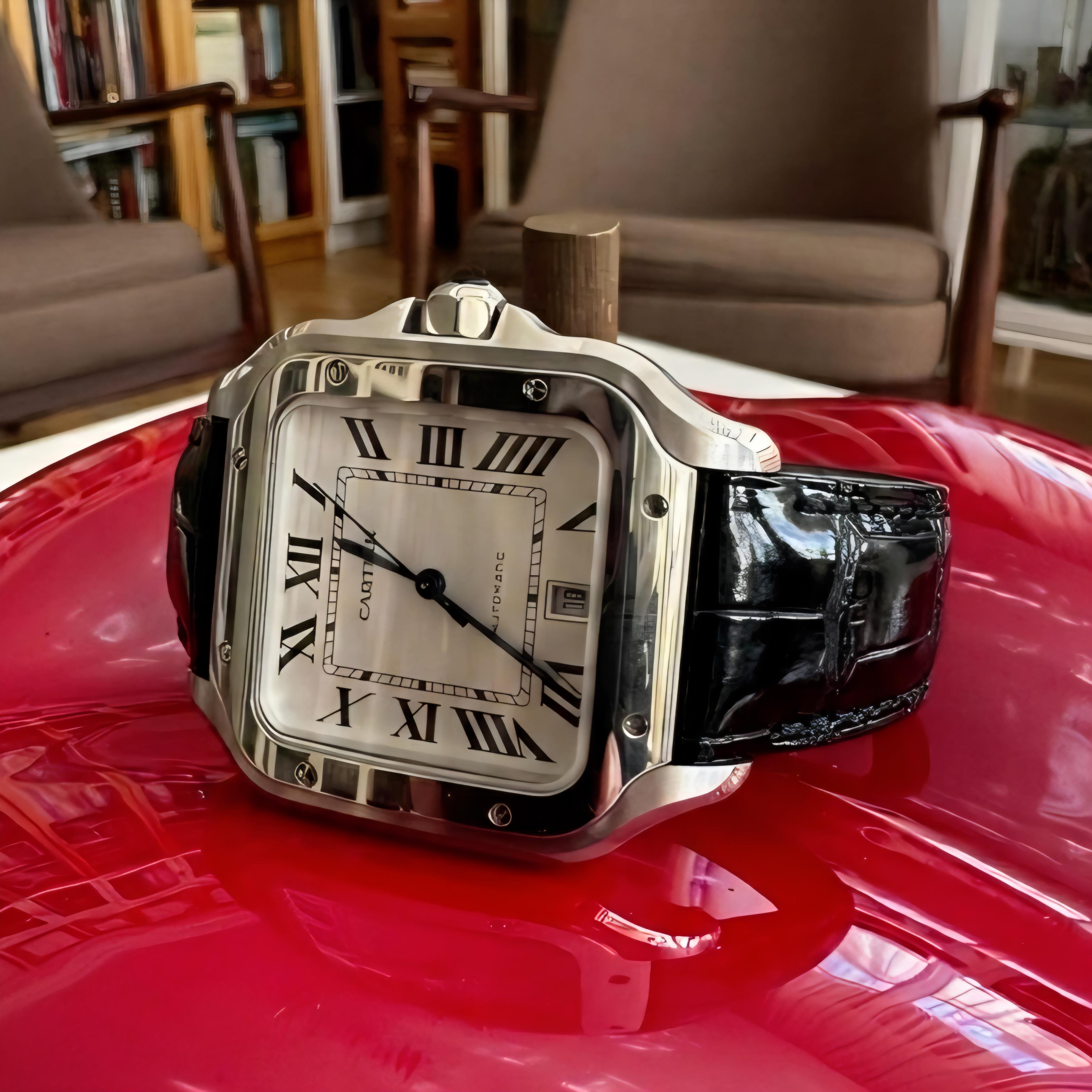 Cartier Santos Compatible Leather Watch Strap