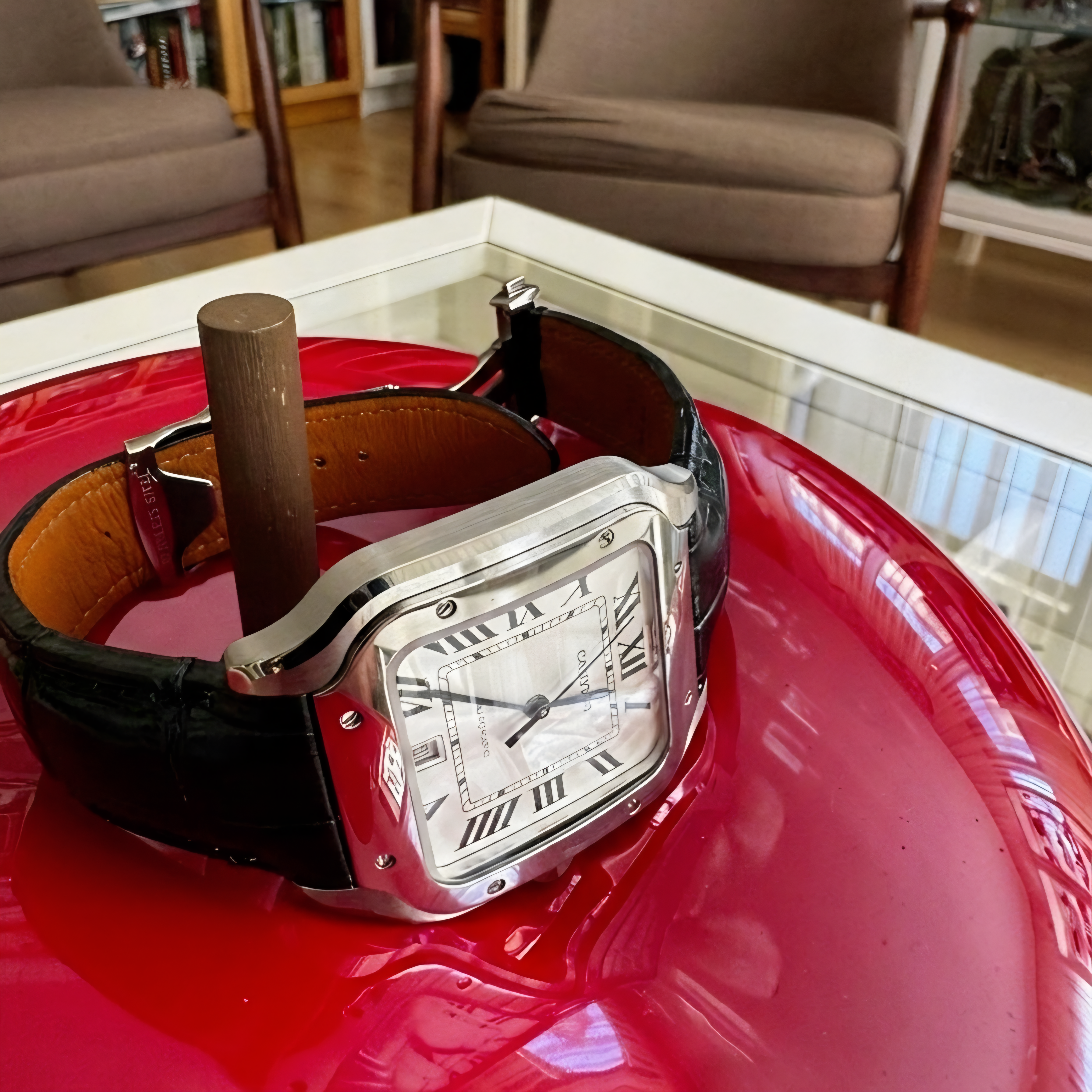 Cartier Santos Compatible Leather Watch Strap