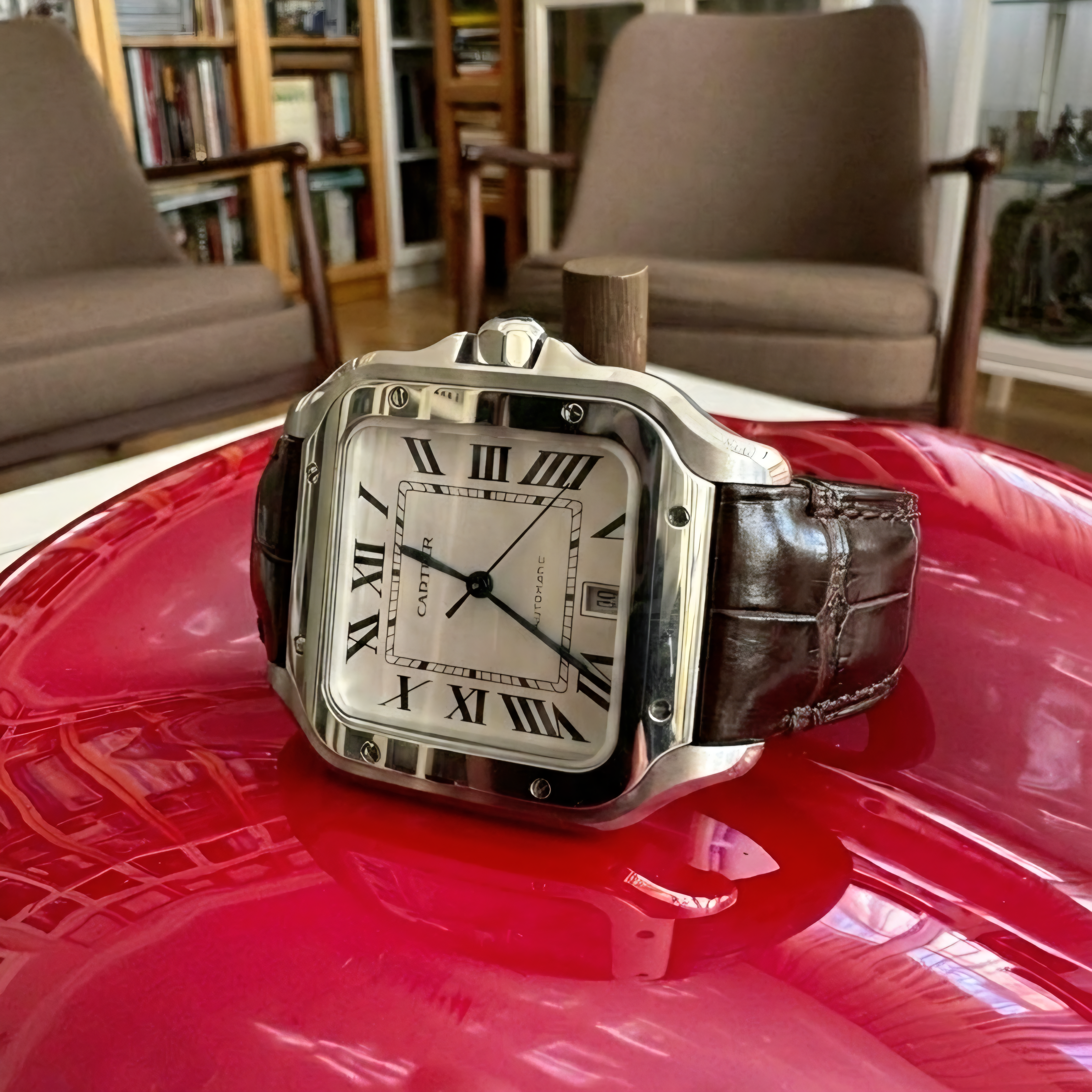 Cartier Santos Compatible Leather Watch Strap