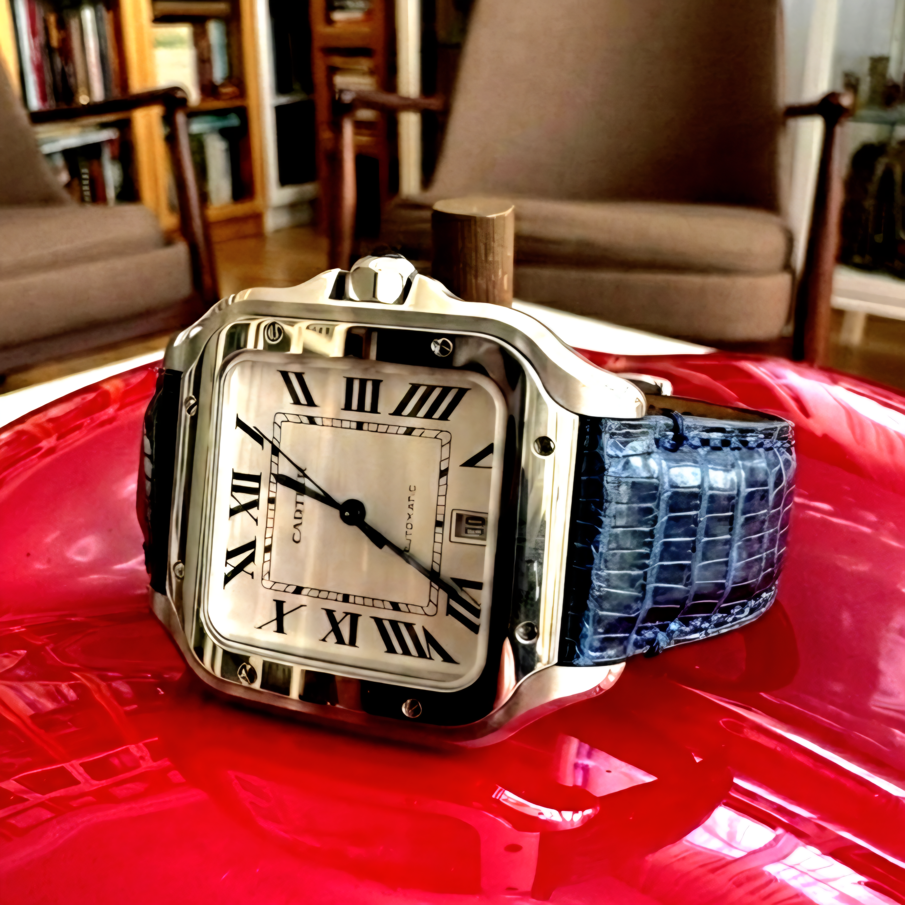 Cartier Santos Compatible Lizard Leather Watch Strap
