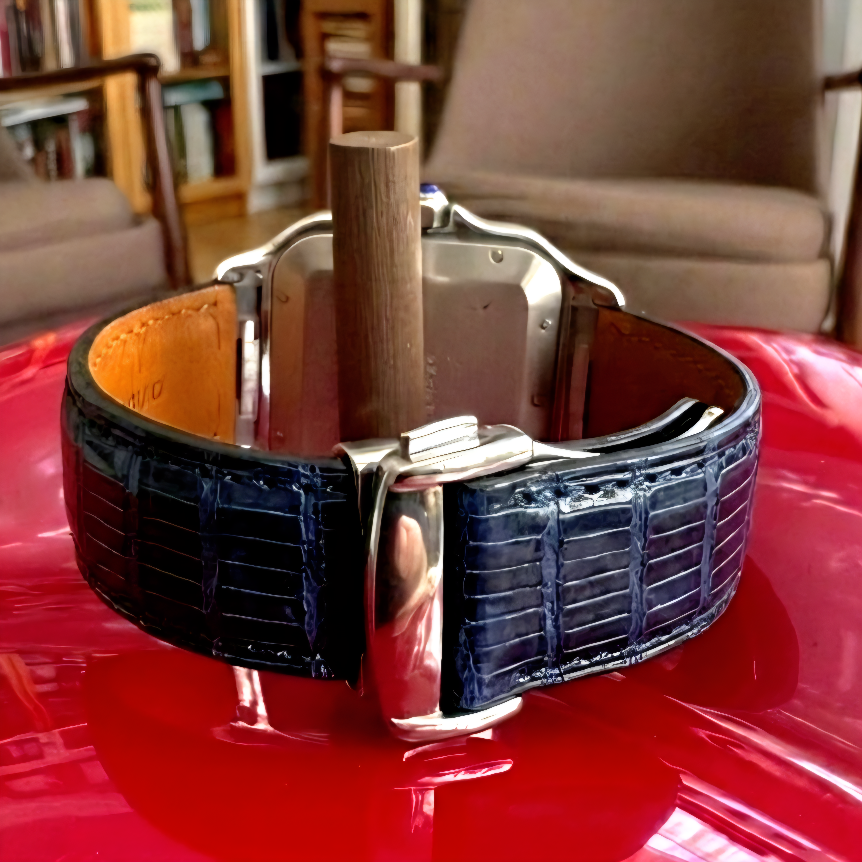 Cartier Santos Compatible Lizard Leather Watch Strap