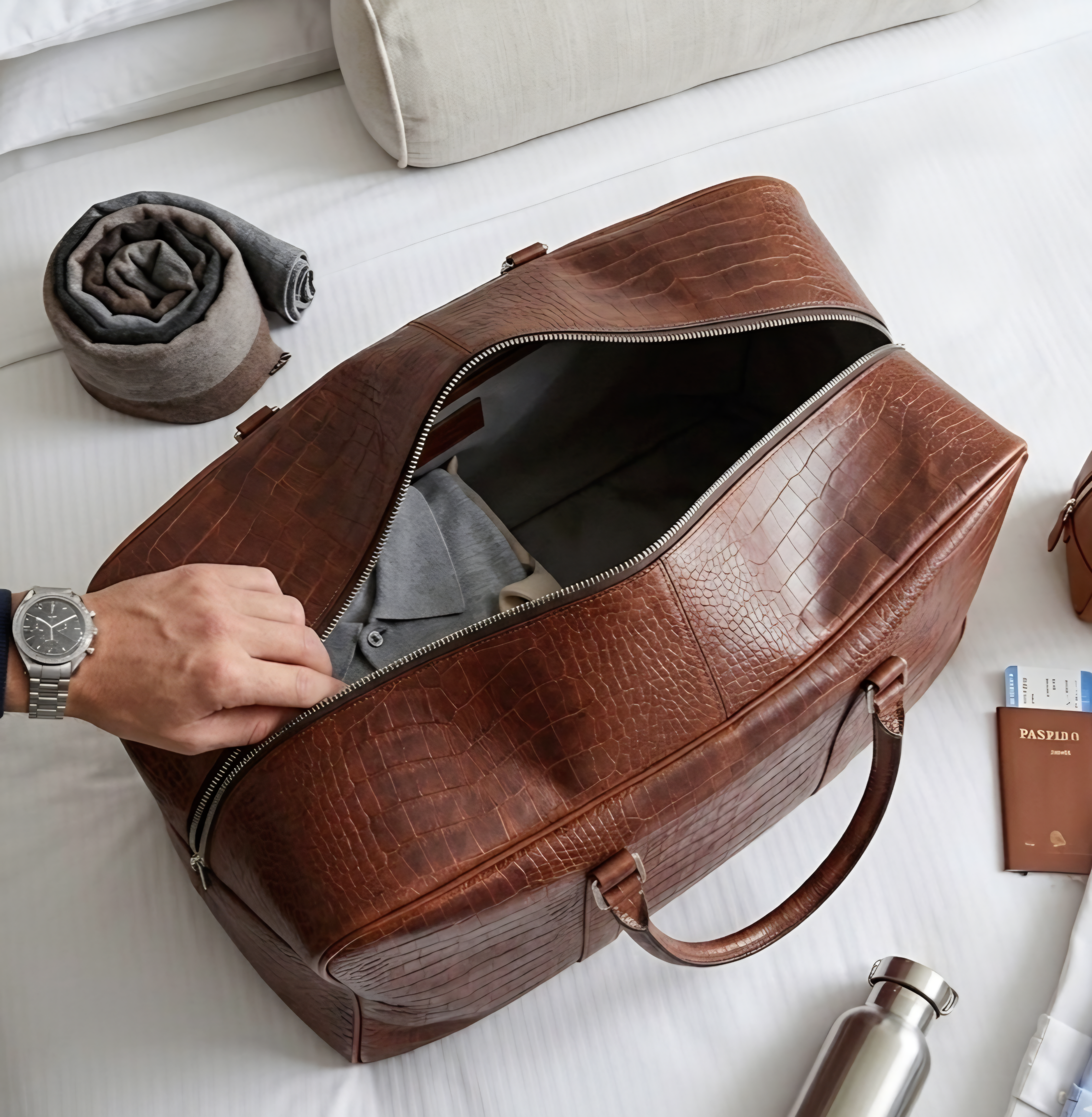 Leather Weekender - Brown
