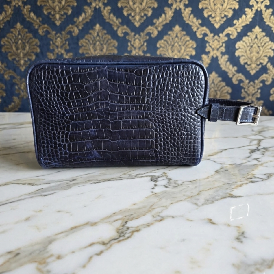 Leather Daffle Bag - D. Blue