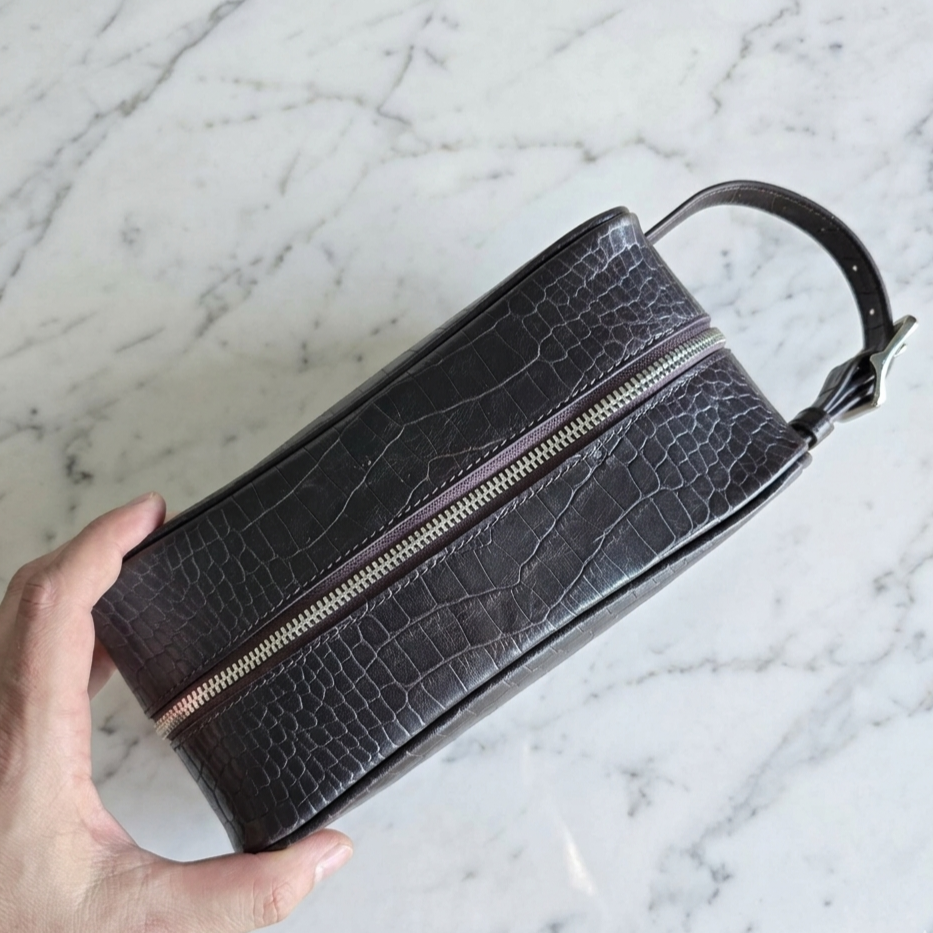 Leather Daffle Bag - Dark Brown