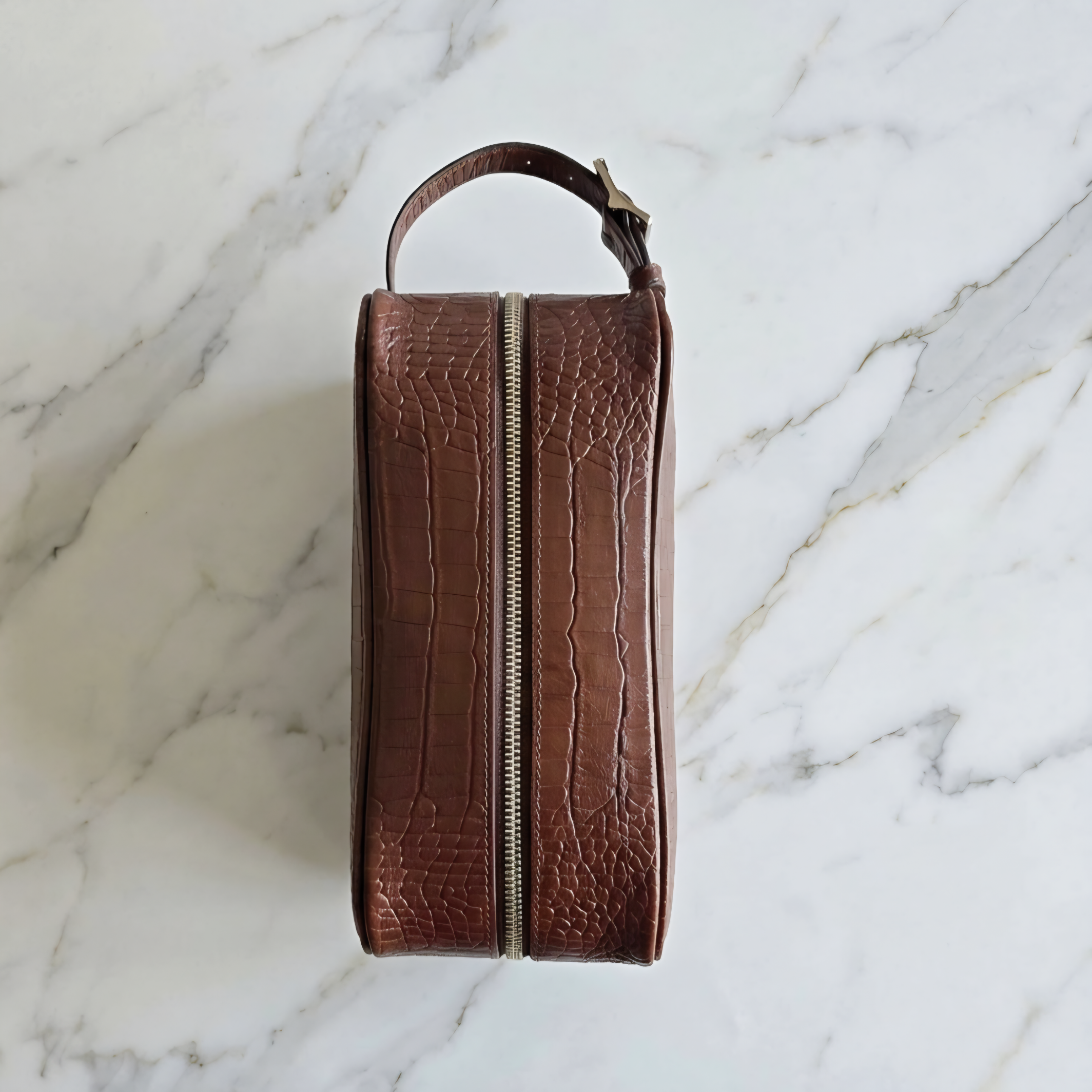 Leather Daffle Bag - Dark Brown