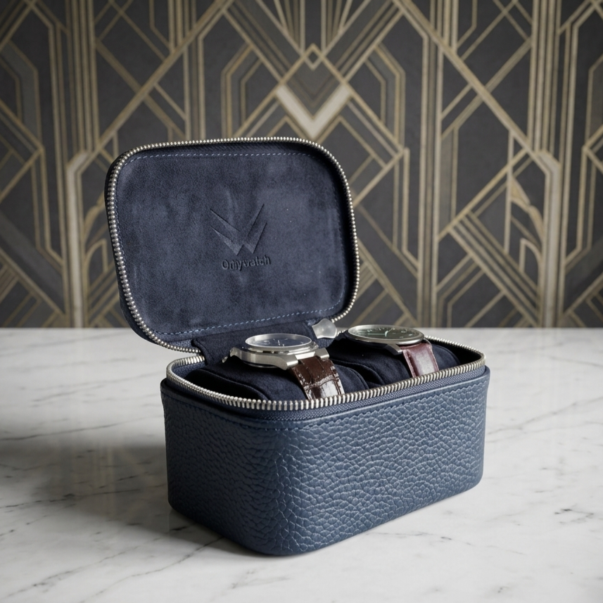 Anok Watch Travel Case for 2 / Navy Blue