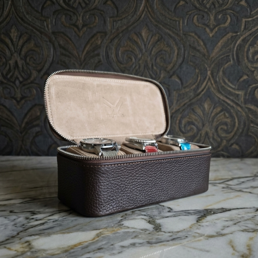 Anok Watch Travel Case for 3 / Brown