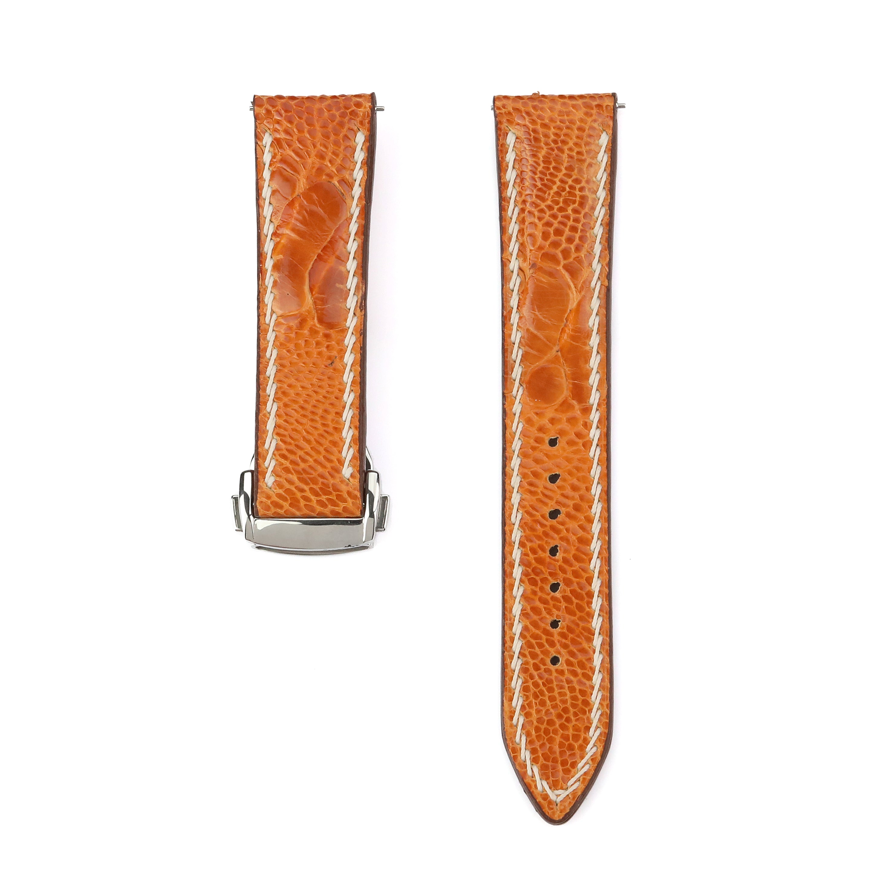 Spanish Style Ostrich Leather Strap - Tan