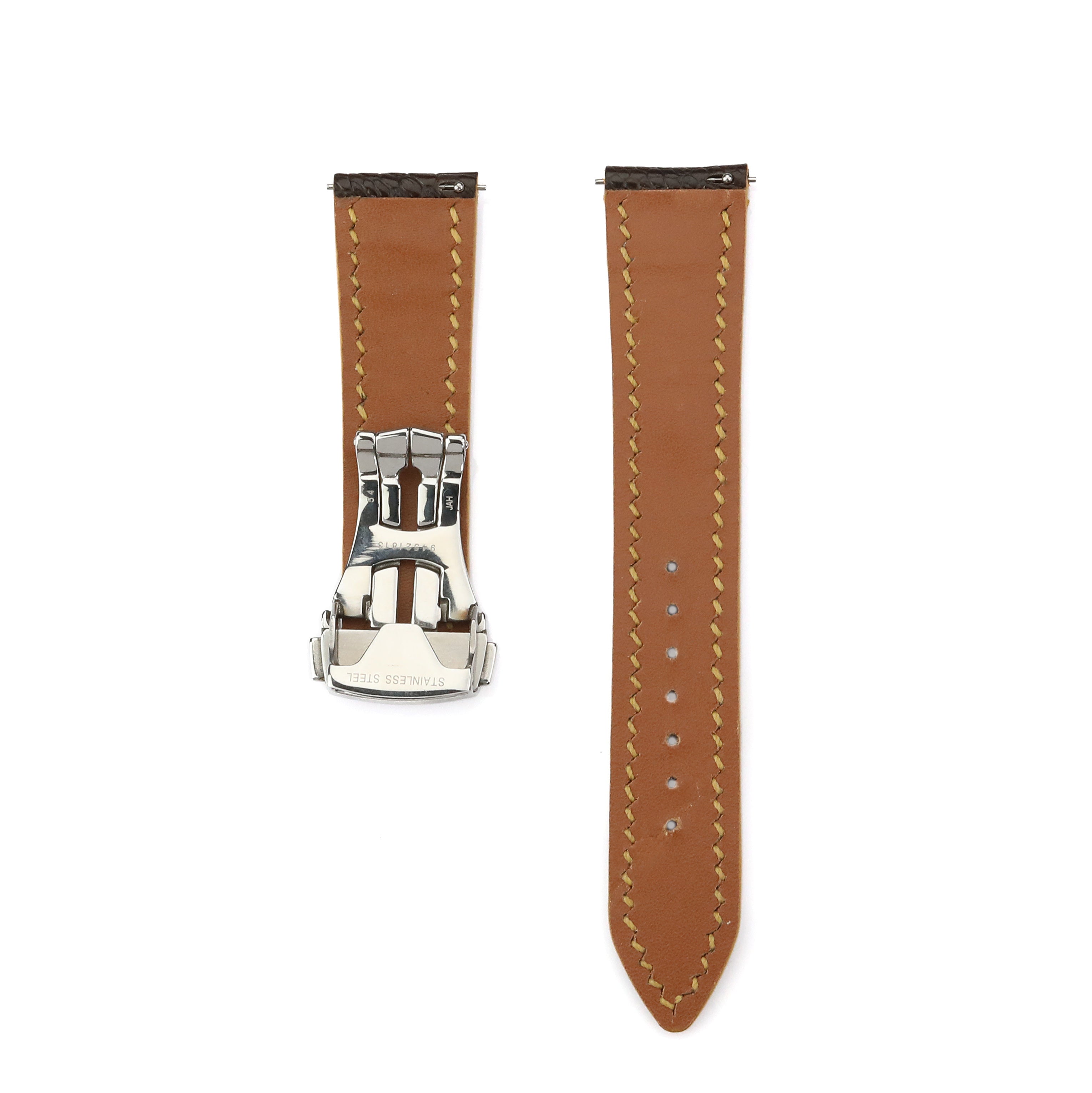 Spanish Style Ostrich Leather Strap - Brown