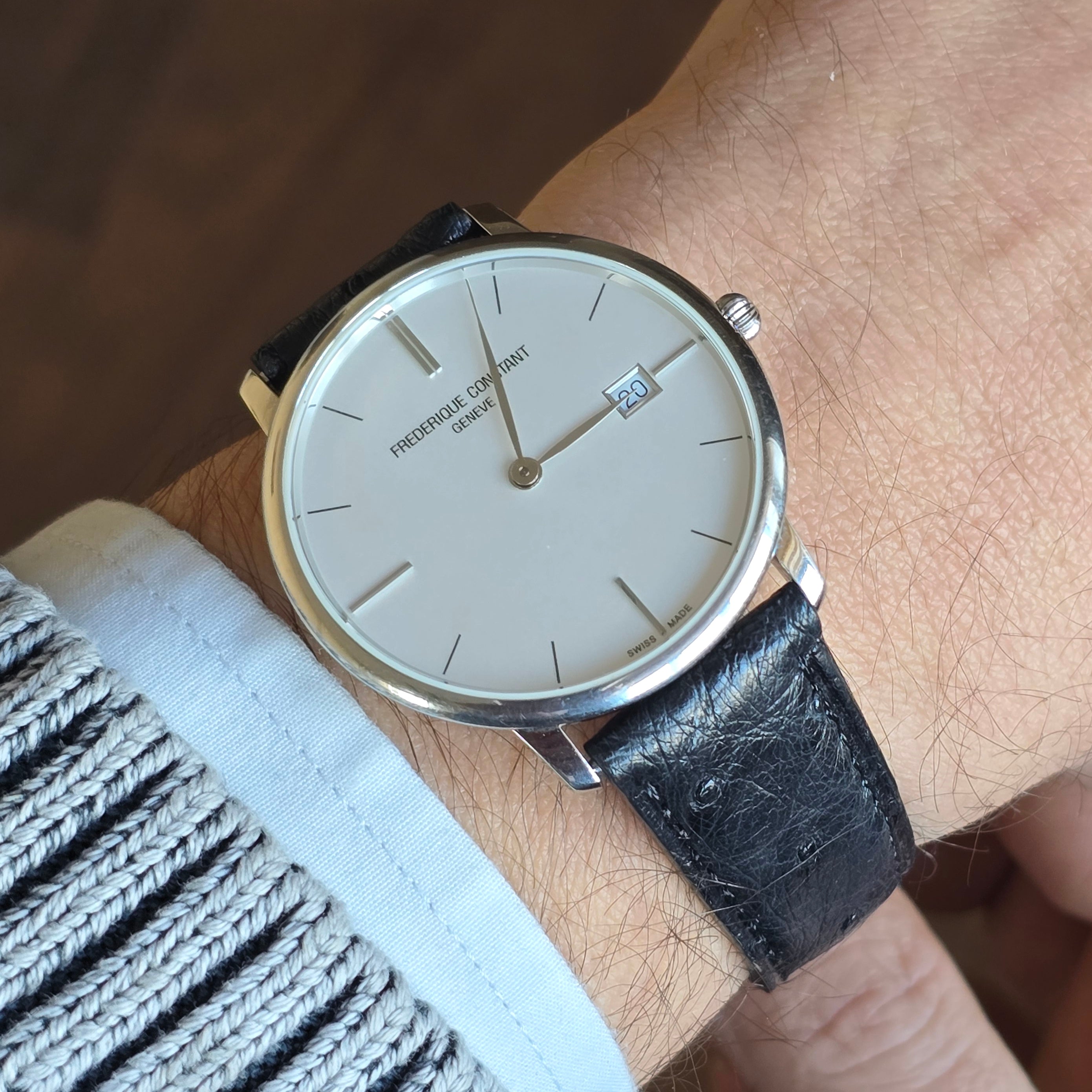 Ostrich Leather Strap - Black
