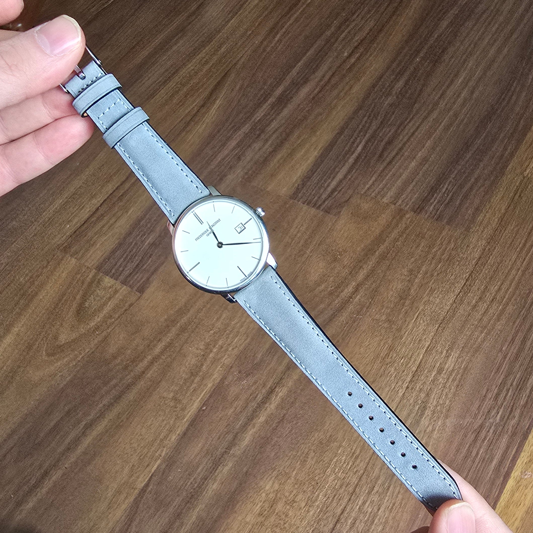 Nubuck Leather Strap -Grey