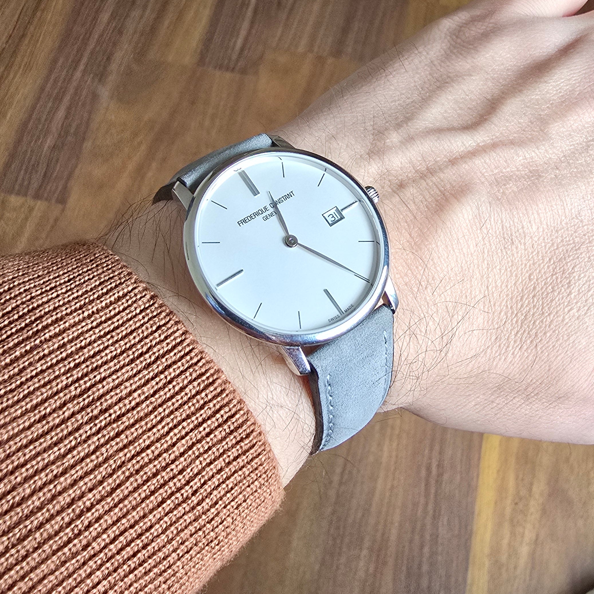 Nubuck Leather Strap -Grey