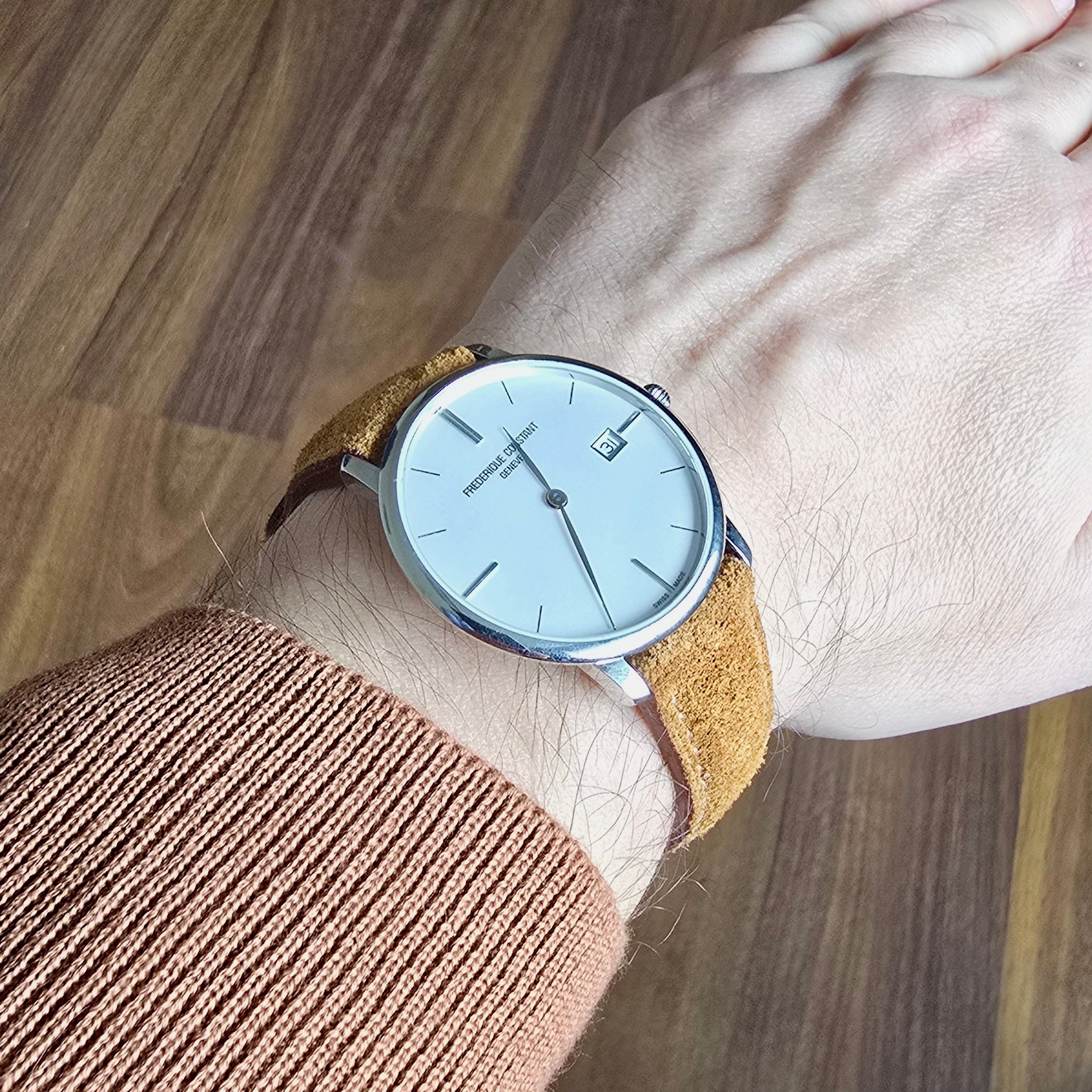 Suede Leather Strap - Brick Red
