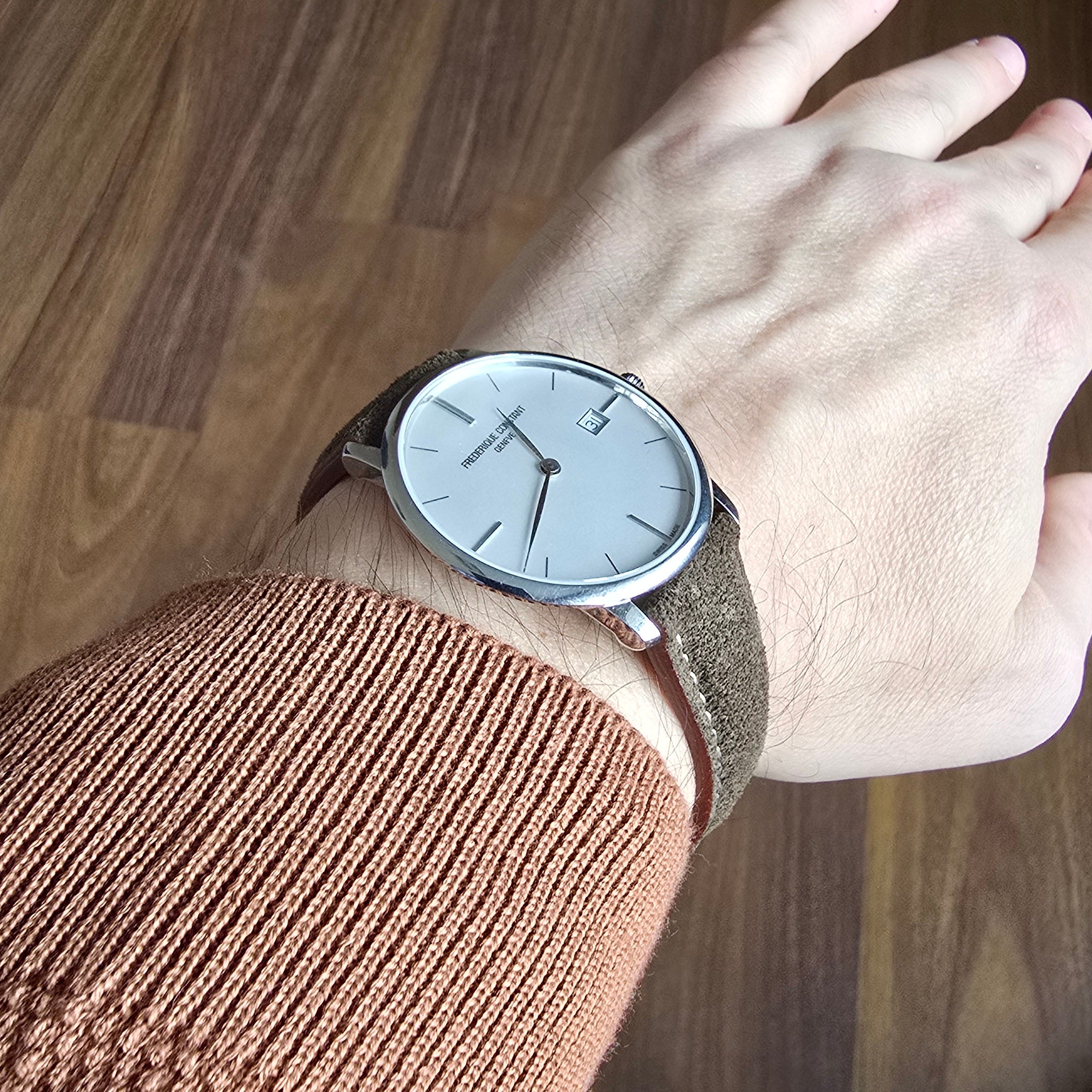 Suede Leather Strap - Green