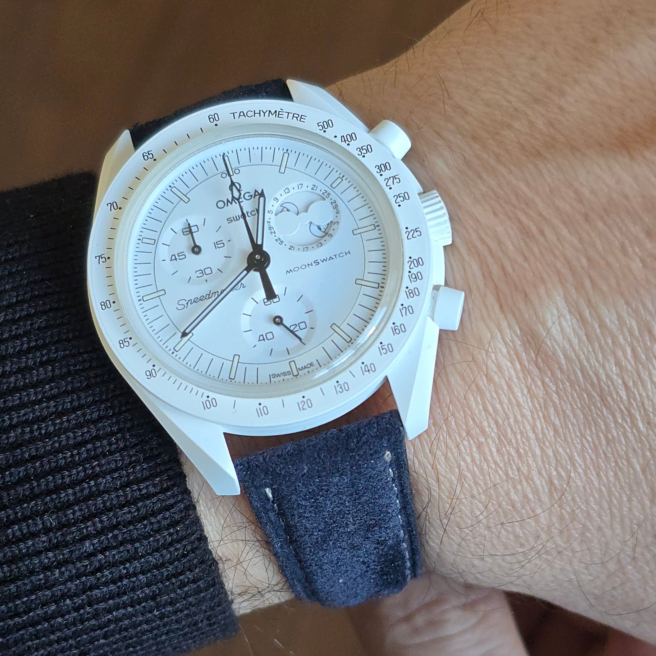 Suede Leather Strap - D. Blue