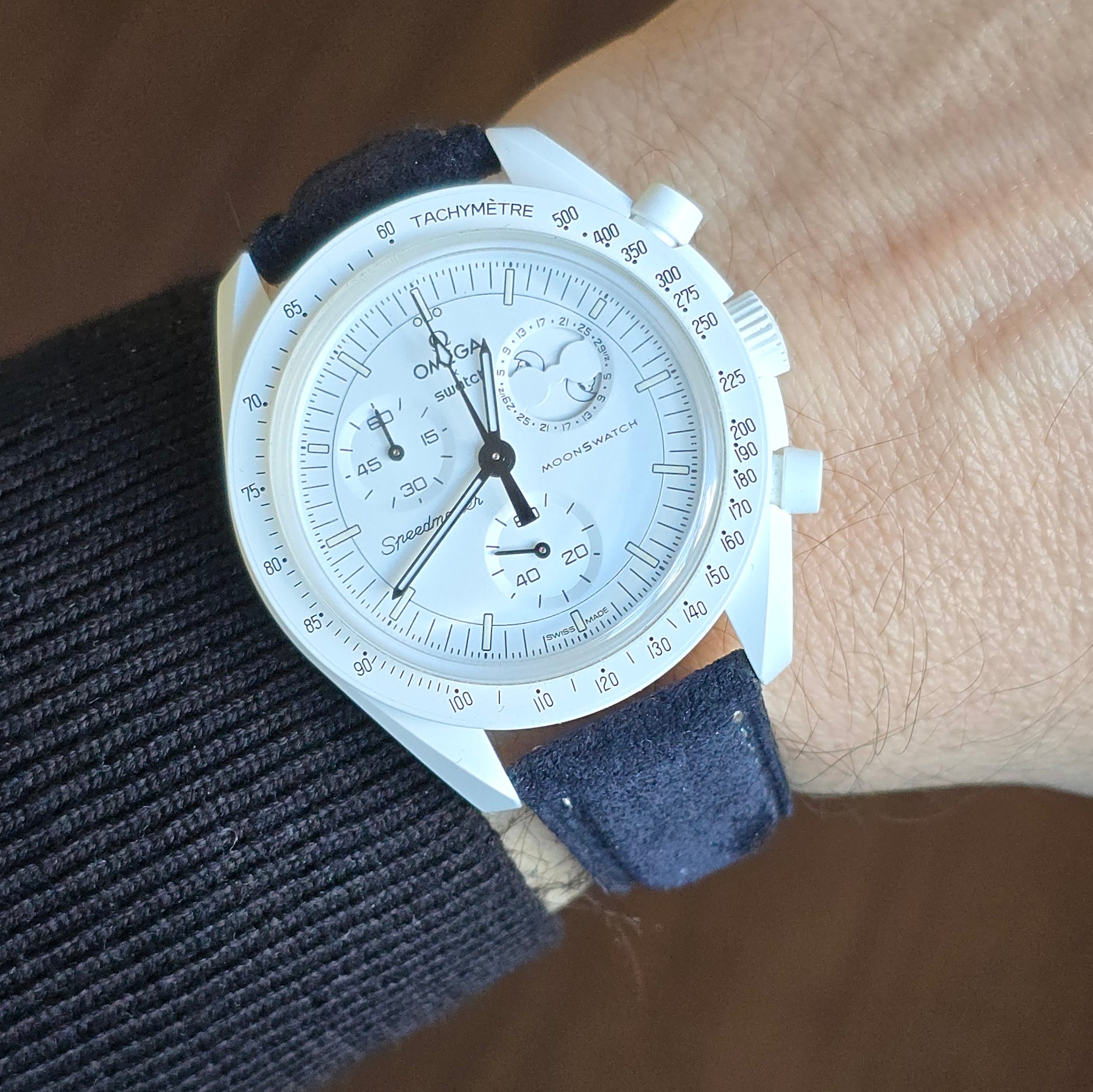 Suede Leather Strap - D. Blue