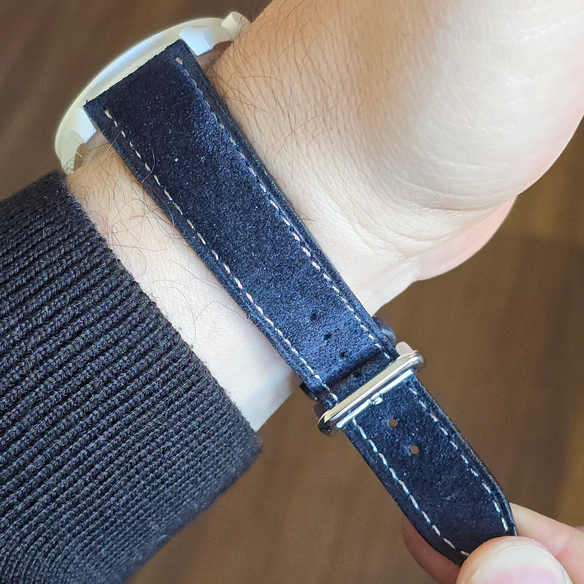 Suede Leather Strap - D. Blue