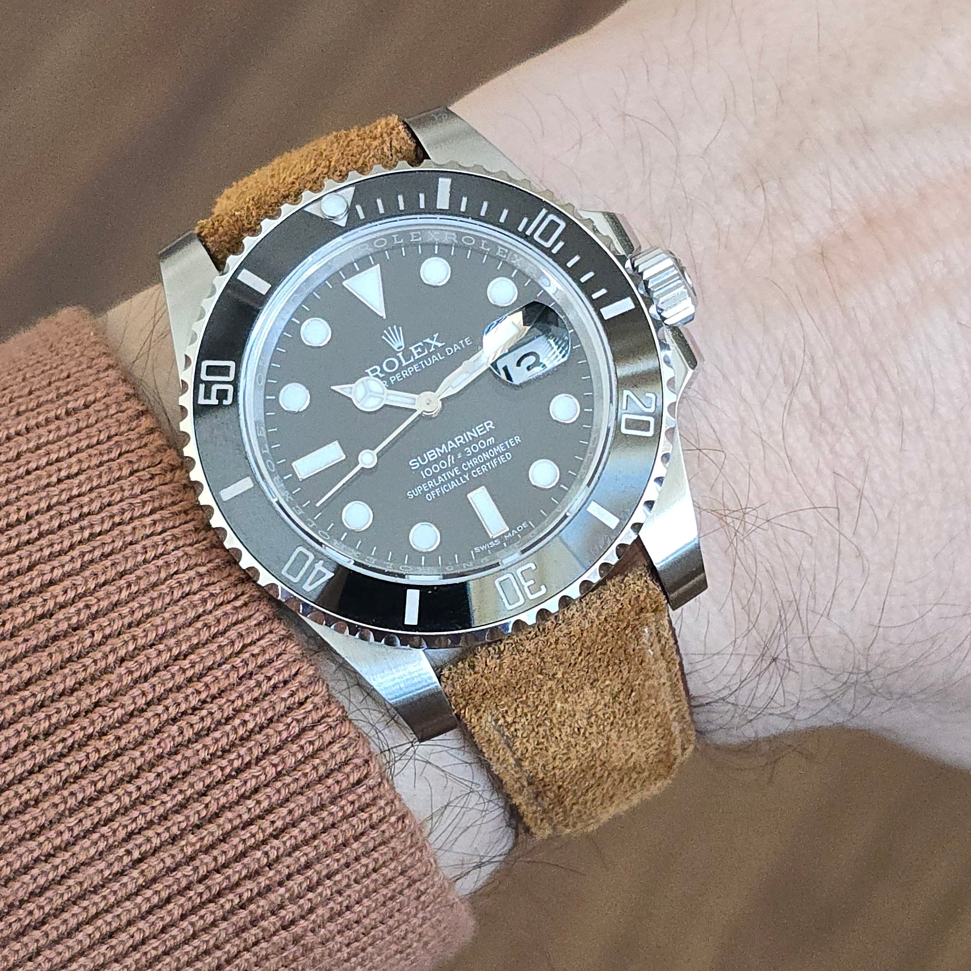 Suede Leather Strap - Brick Red