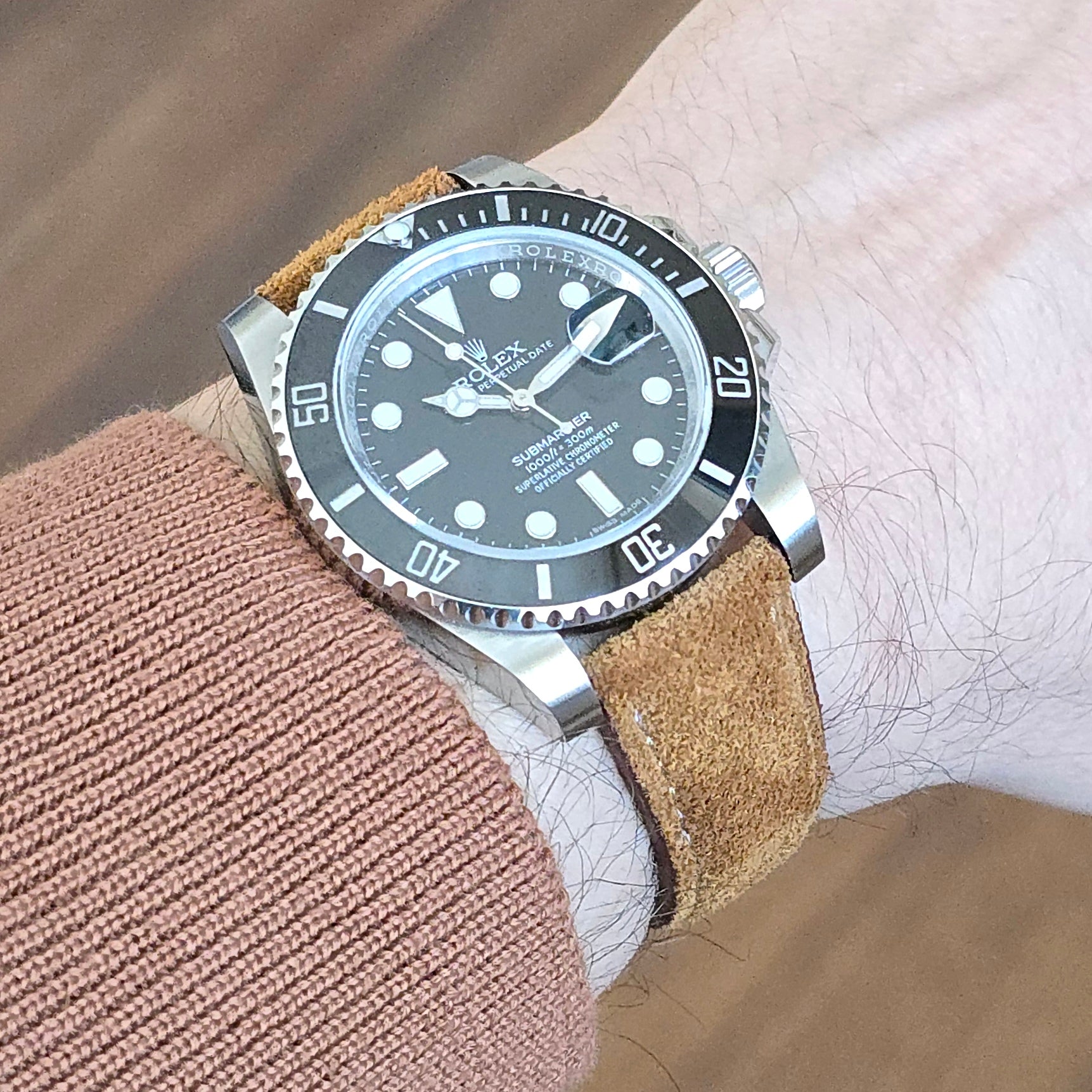 Suede Leather Strap - Brick Red