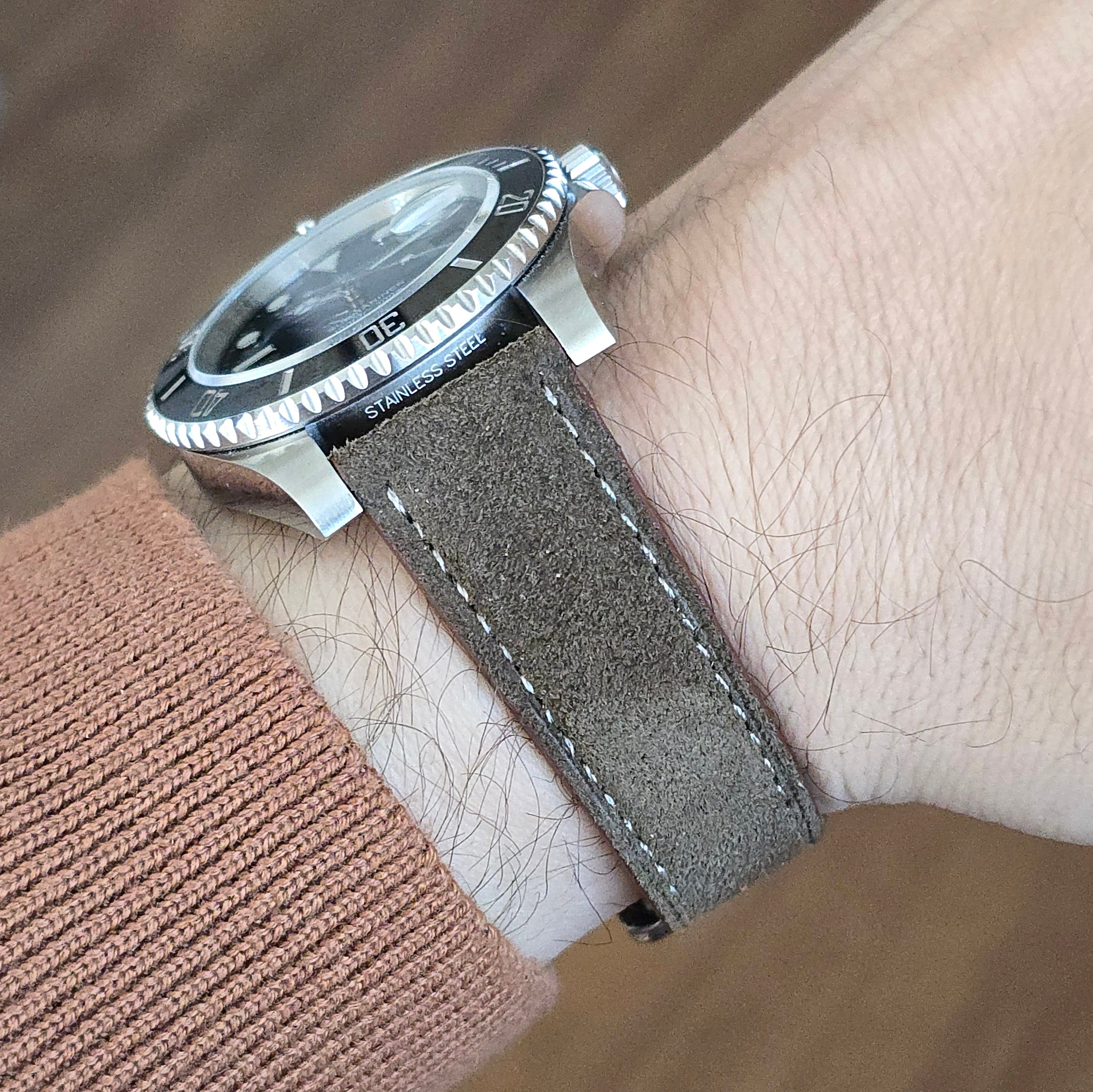 Suede Leather Strap - Green