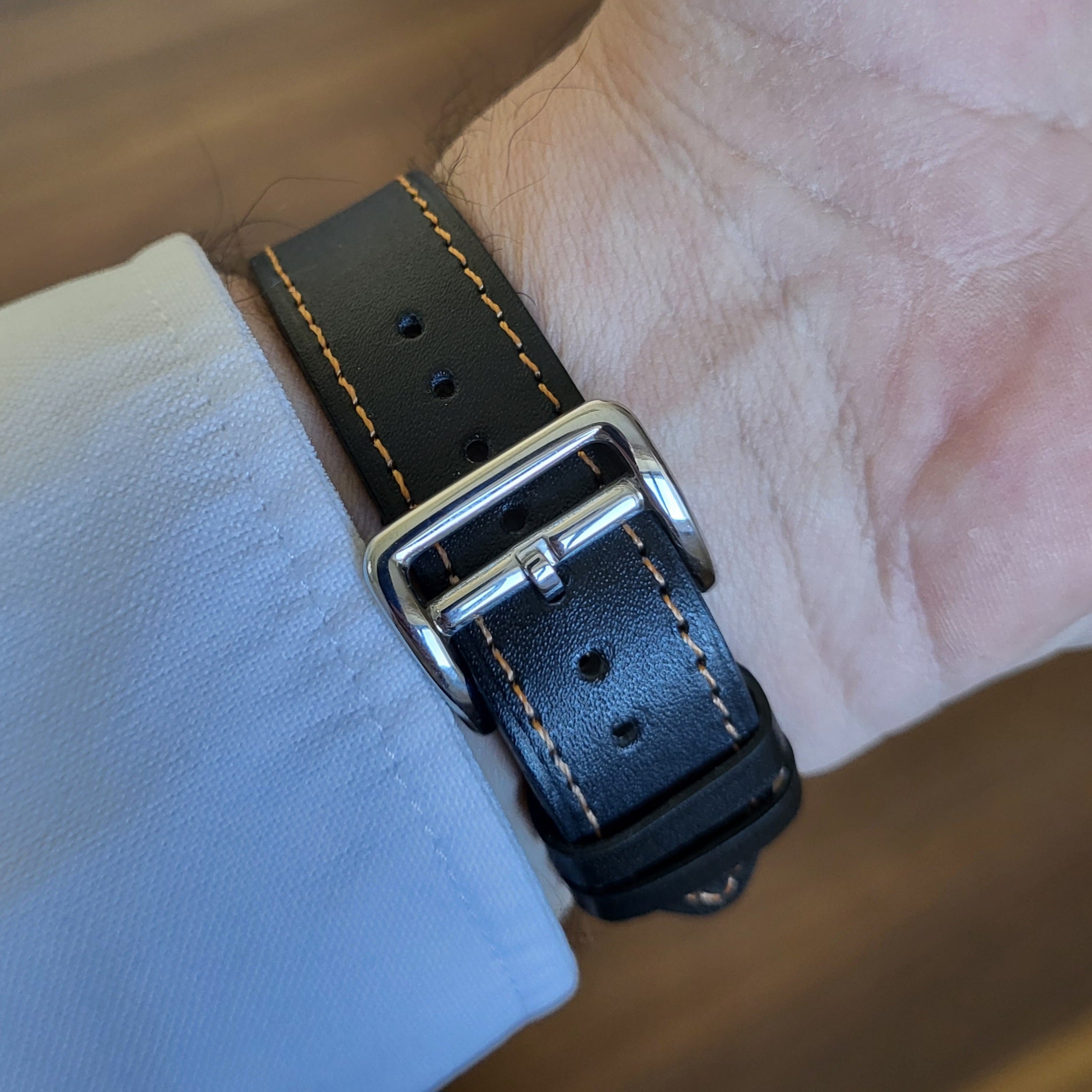 Napa Leather Watch Strap Slim - Black