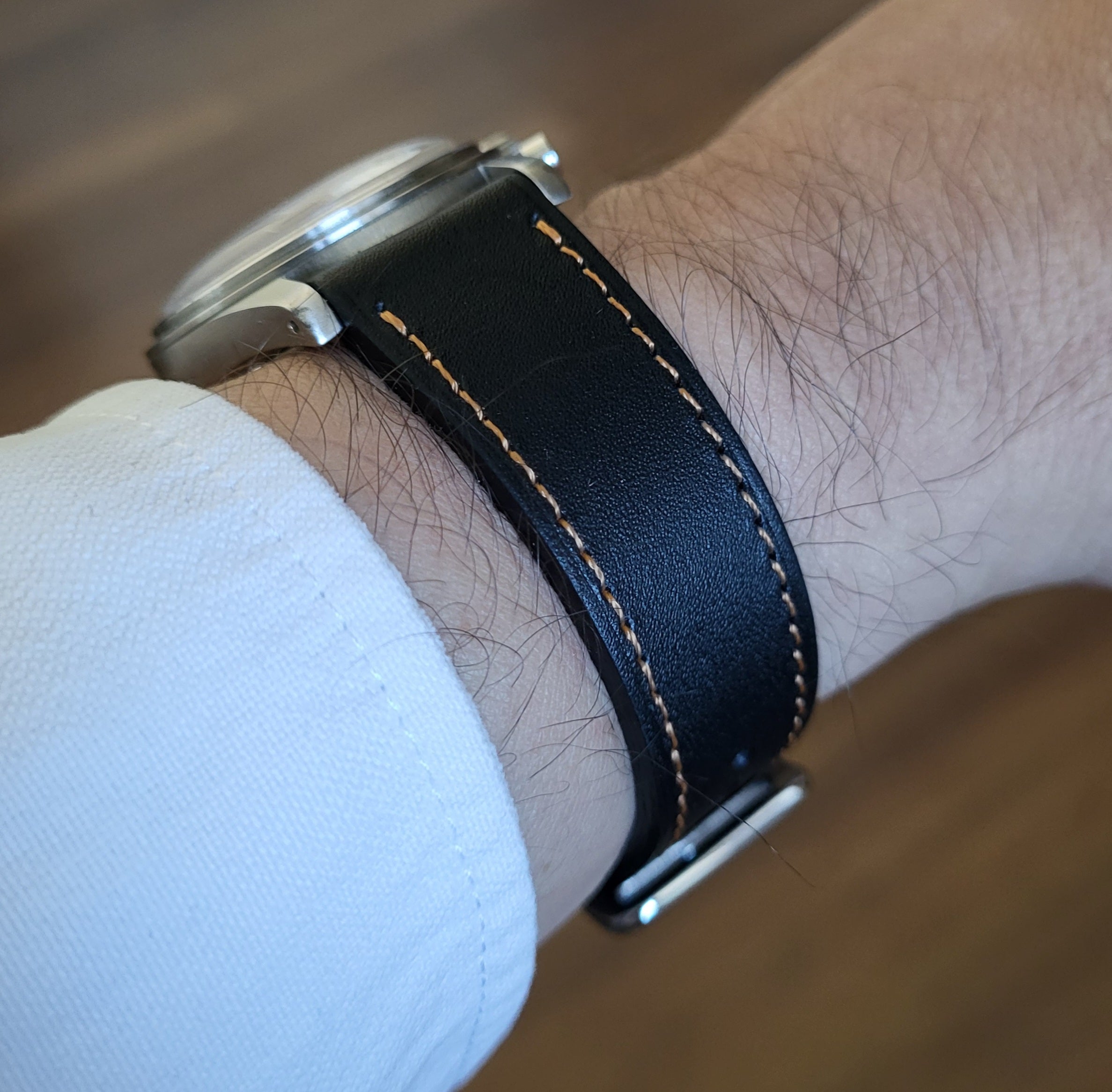 Napa Leather Watch Strap Slim - Black