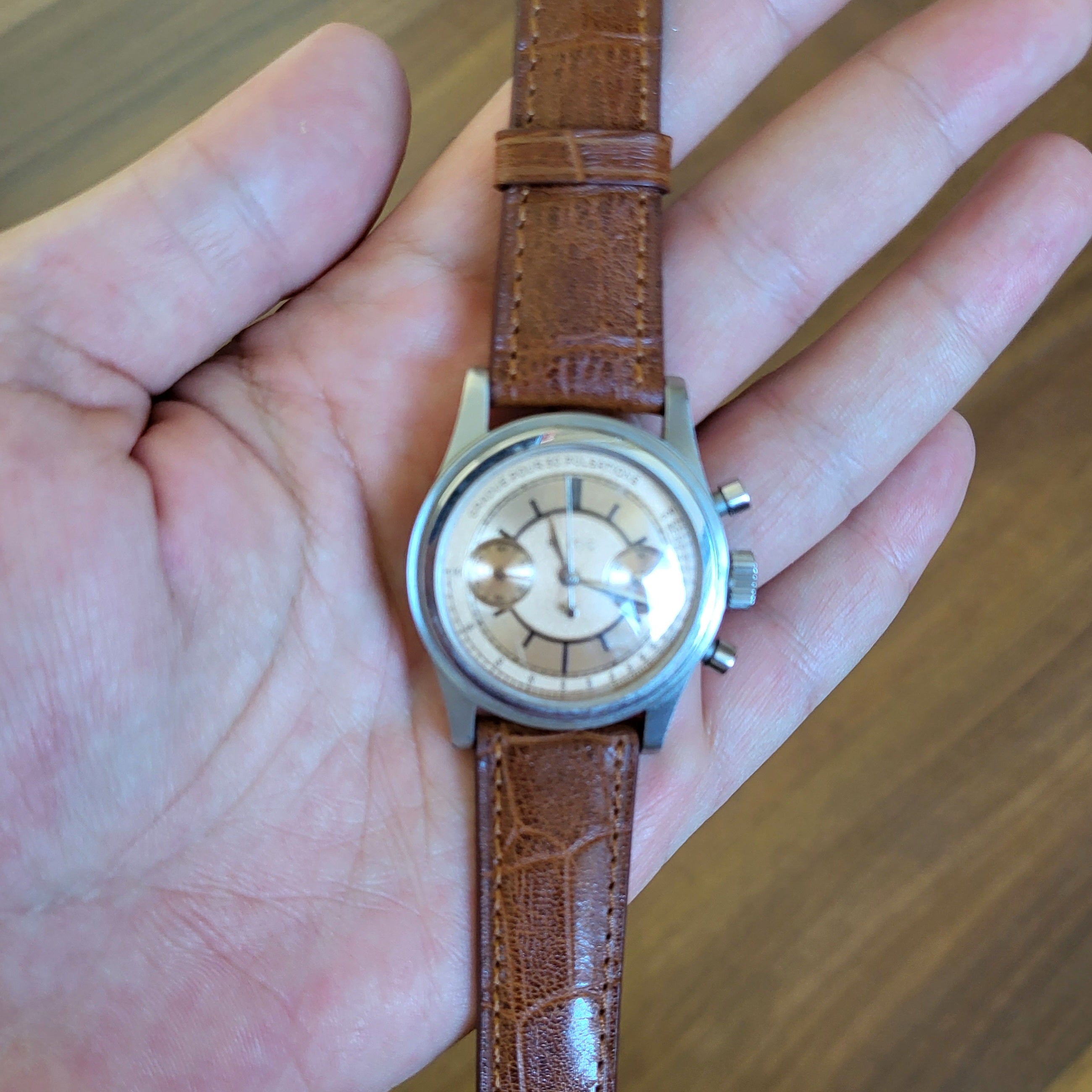 Croc. Embossed Leather Strap - Tan