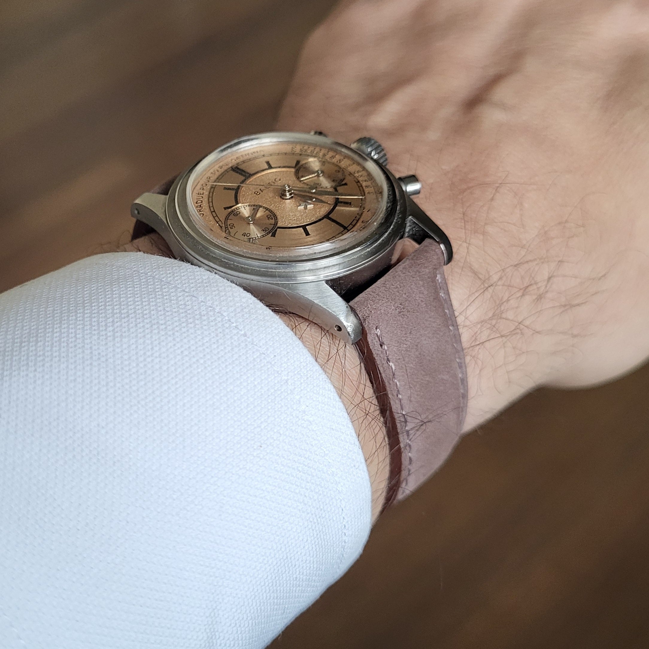 Nubuck Leather Strap - Rose
