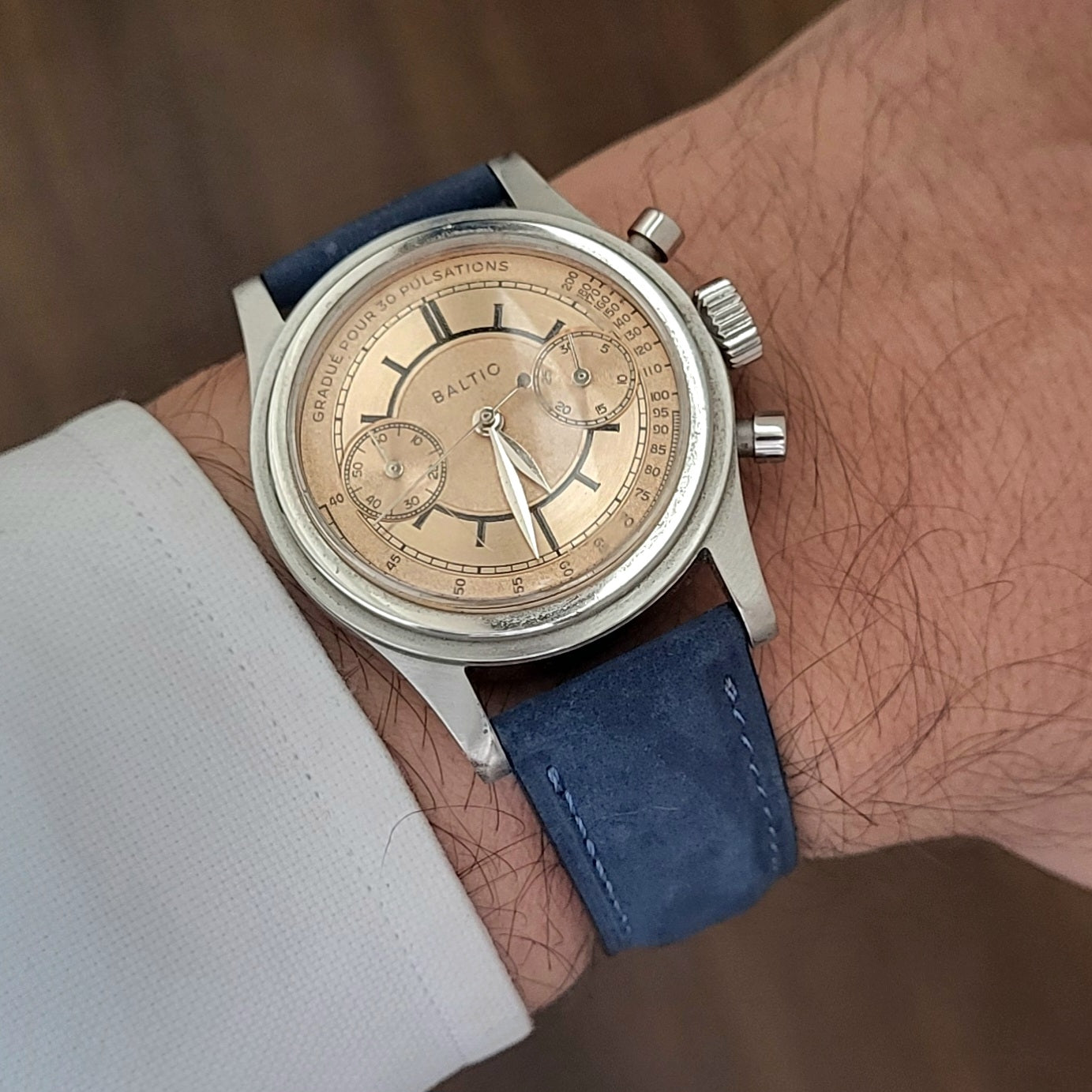 Nubuck Leather Strap - D. Blue