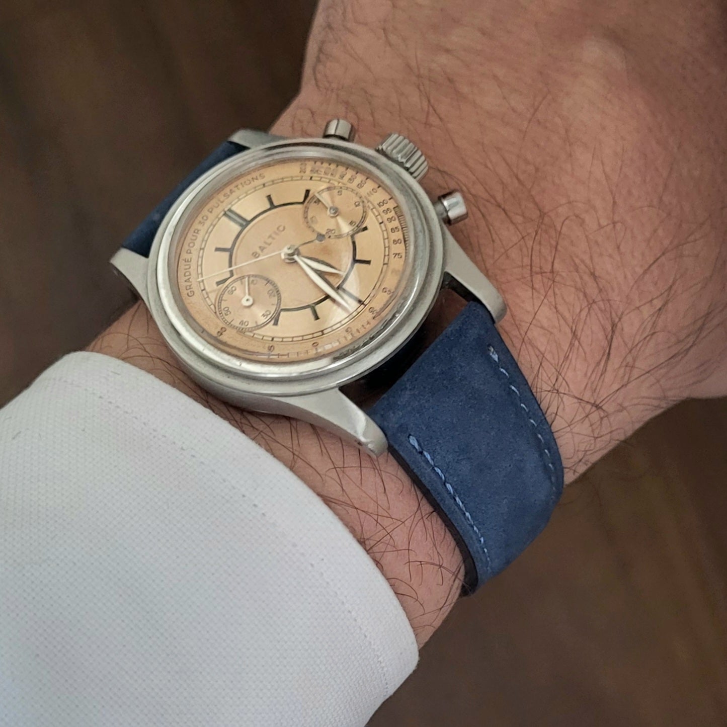 Nubuck Leather Strap - D. Blue