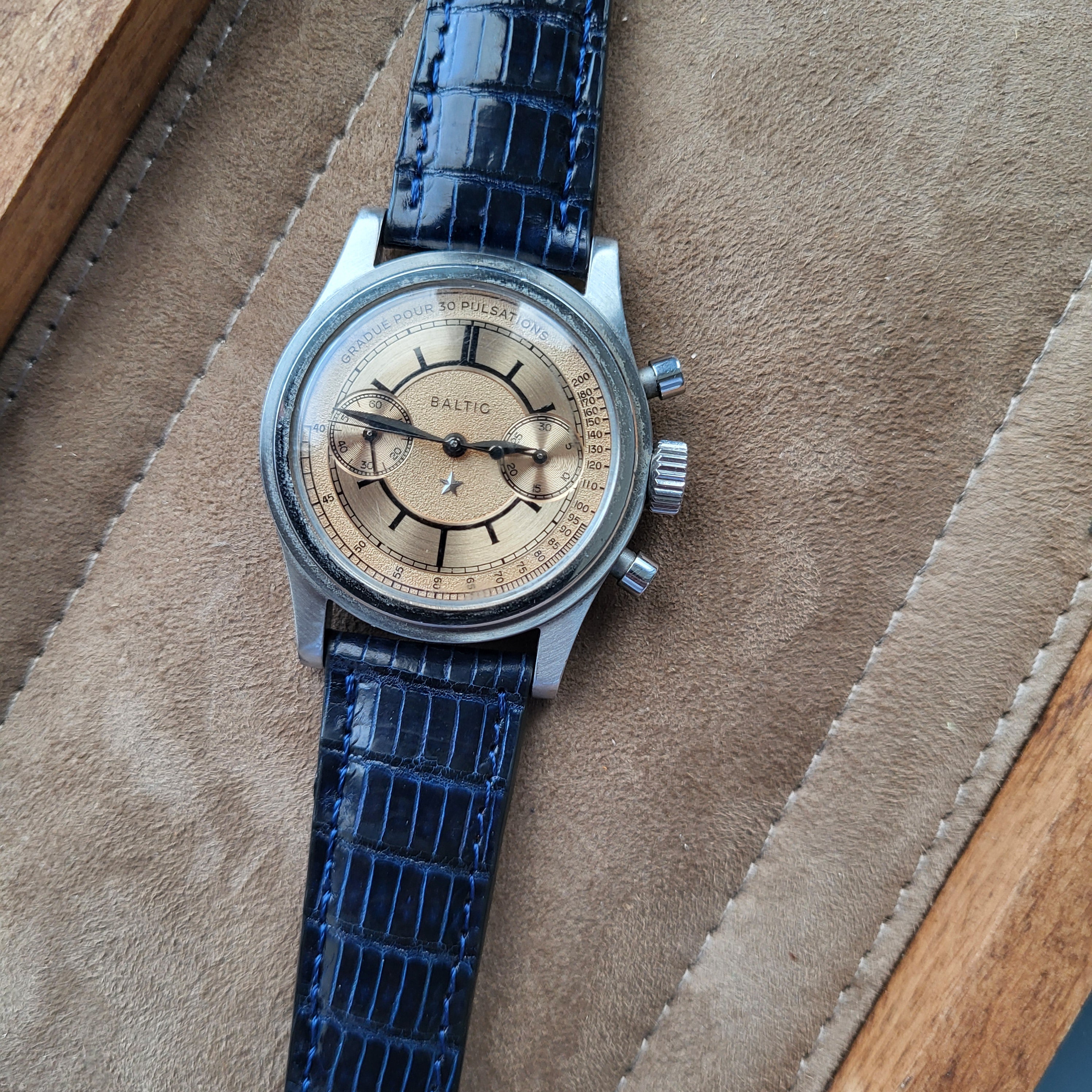 Lizard Leather Watch Strap - D. Blue