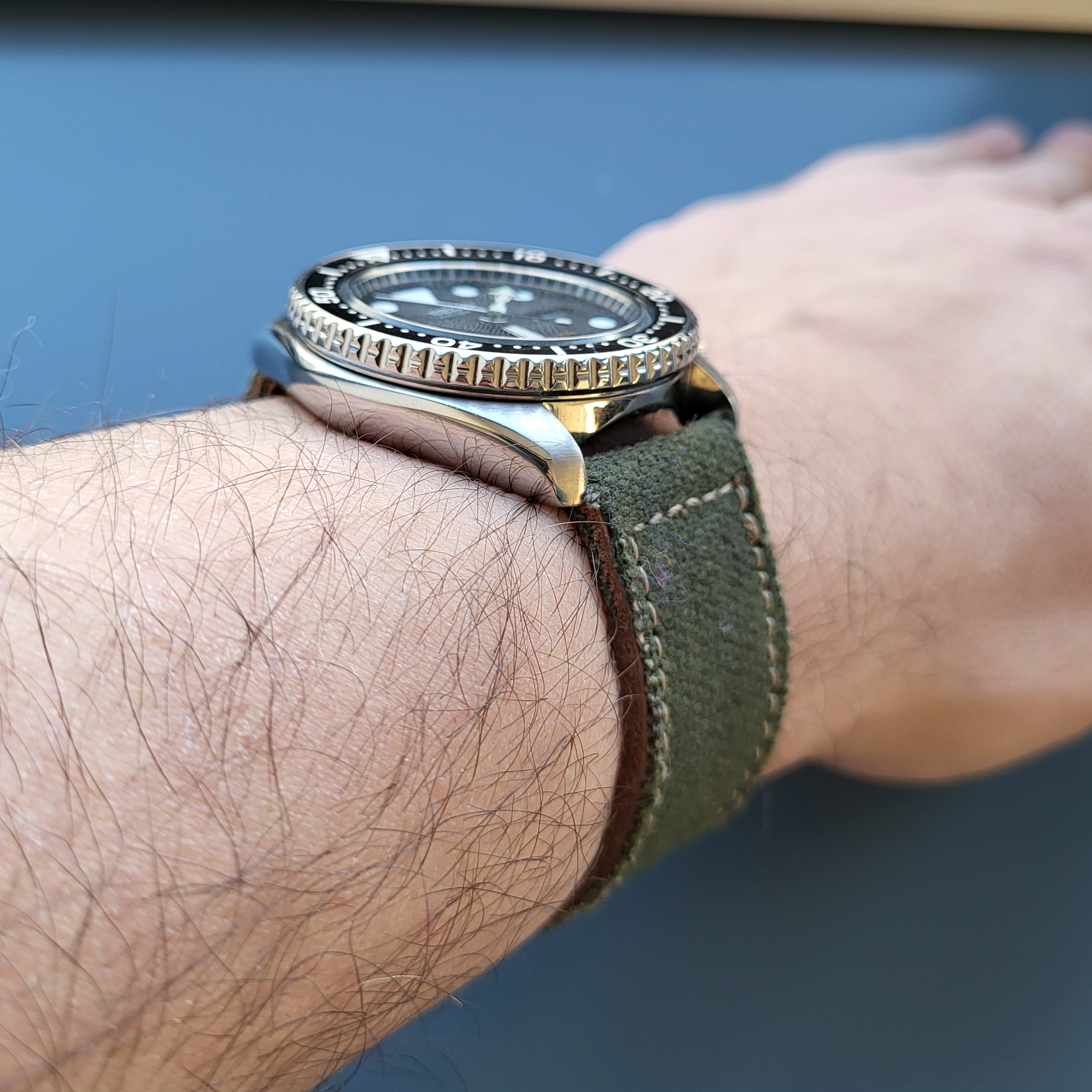 Canvas Watch Strap - Green