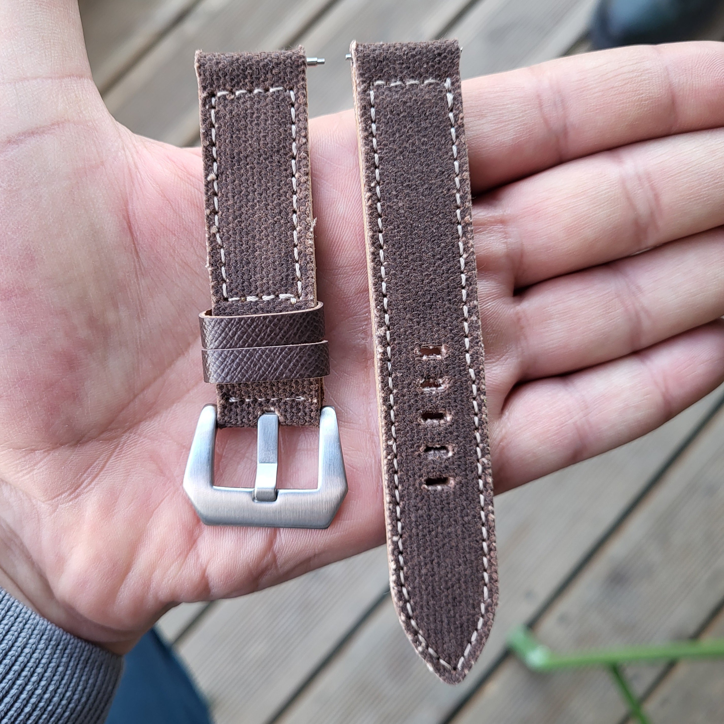 Canvas Watch Strap -  Brown