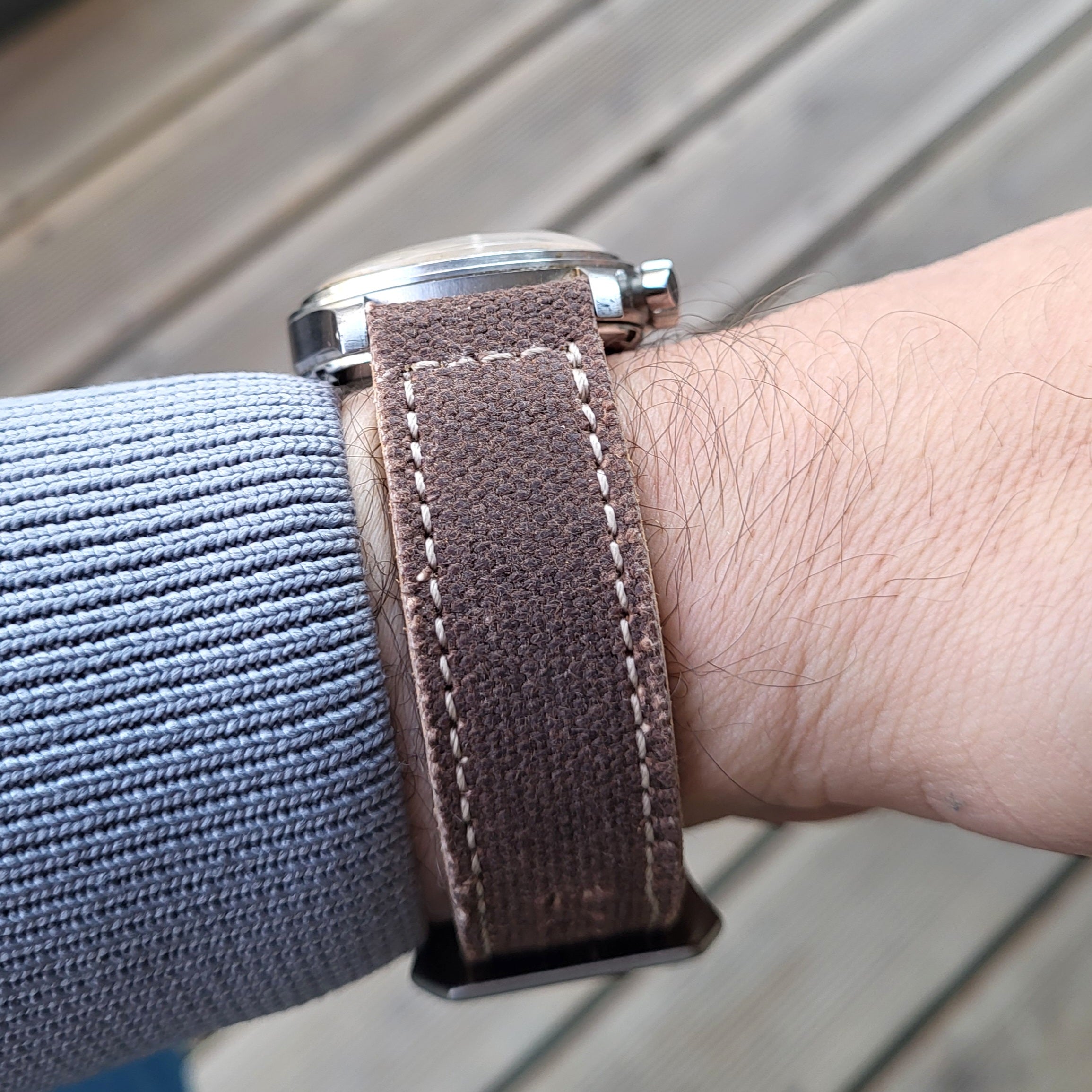 Canvas Watch Strap -  Brown