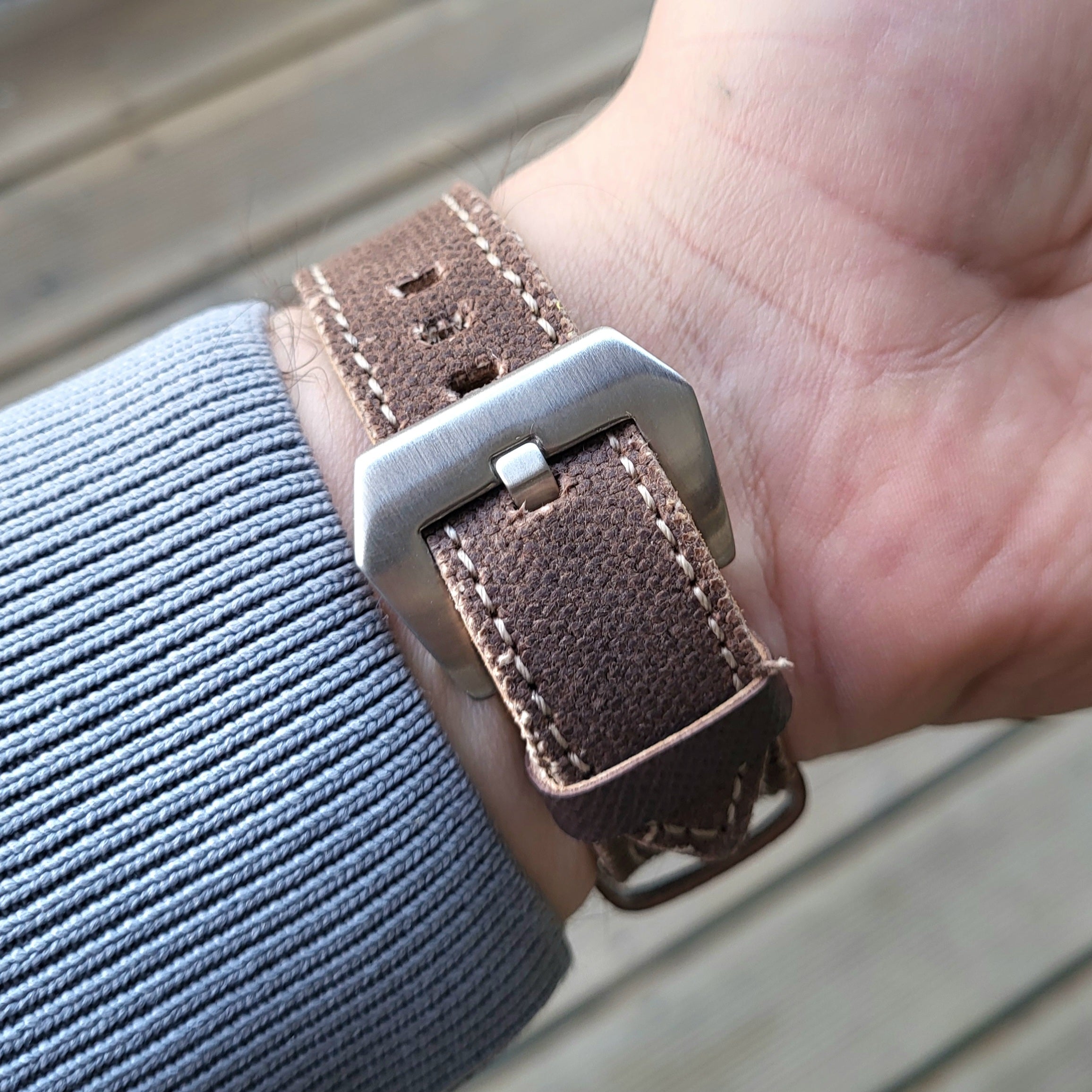Canvas Watch Strap -  Brown