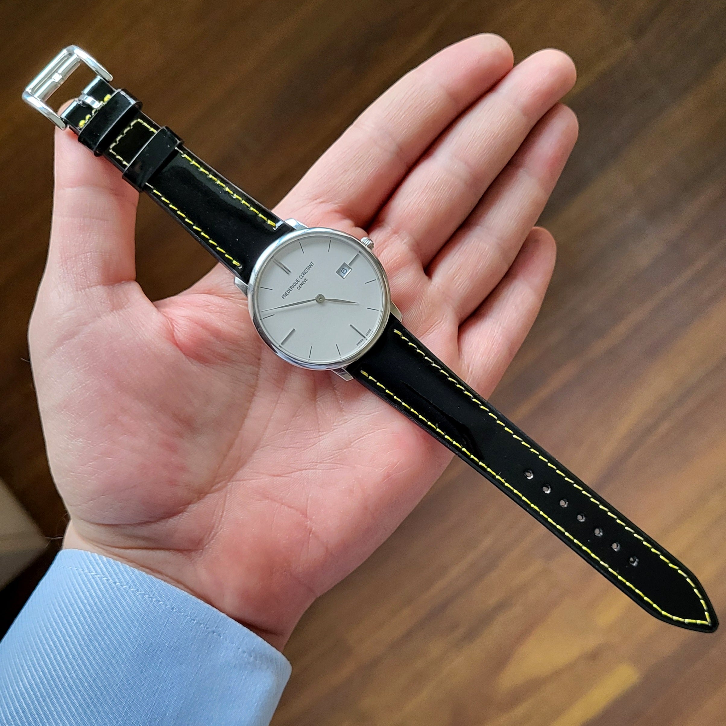 Patent Leather Strap - Black / Yellow