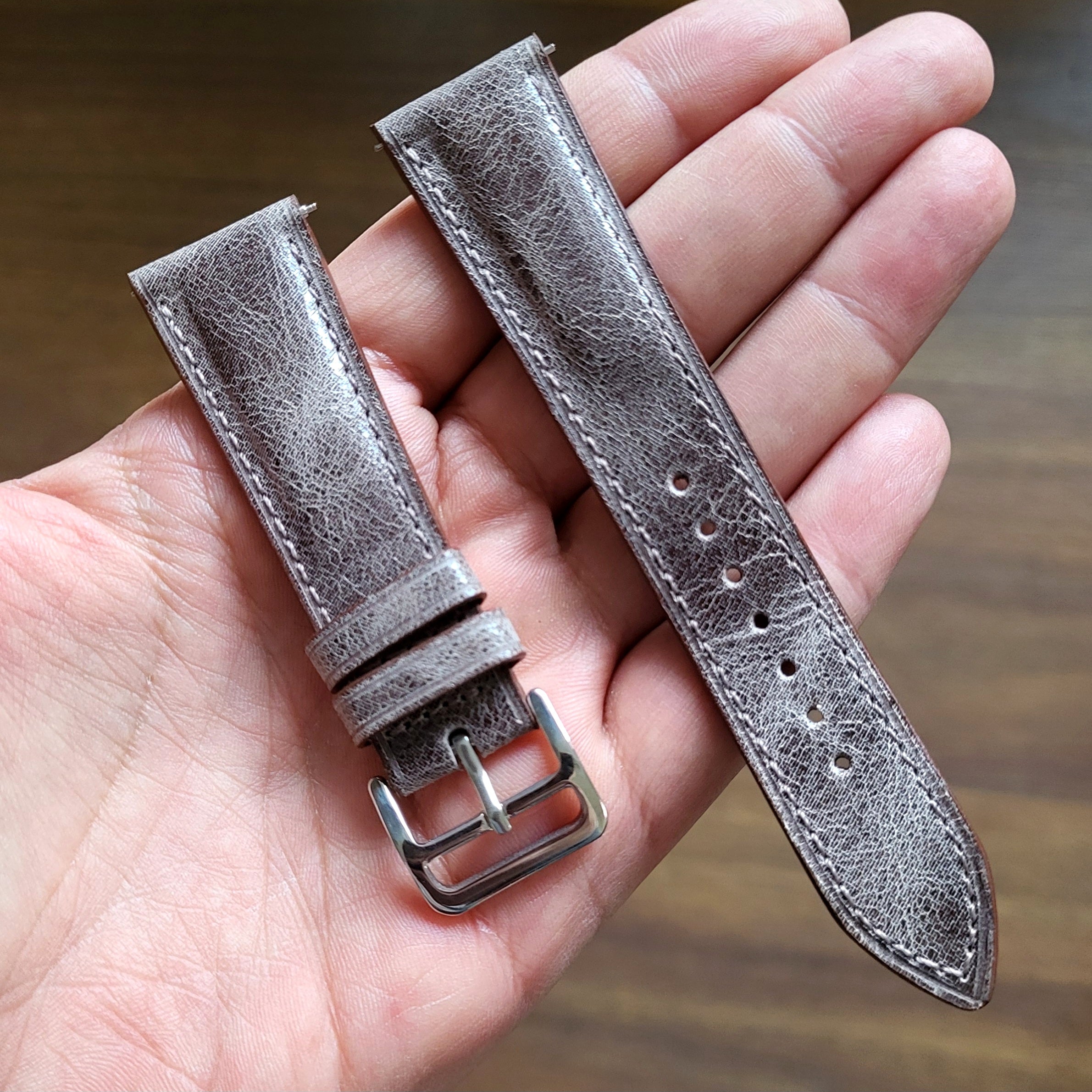 Distressed Leather Watch Strap