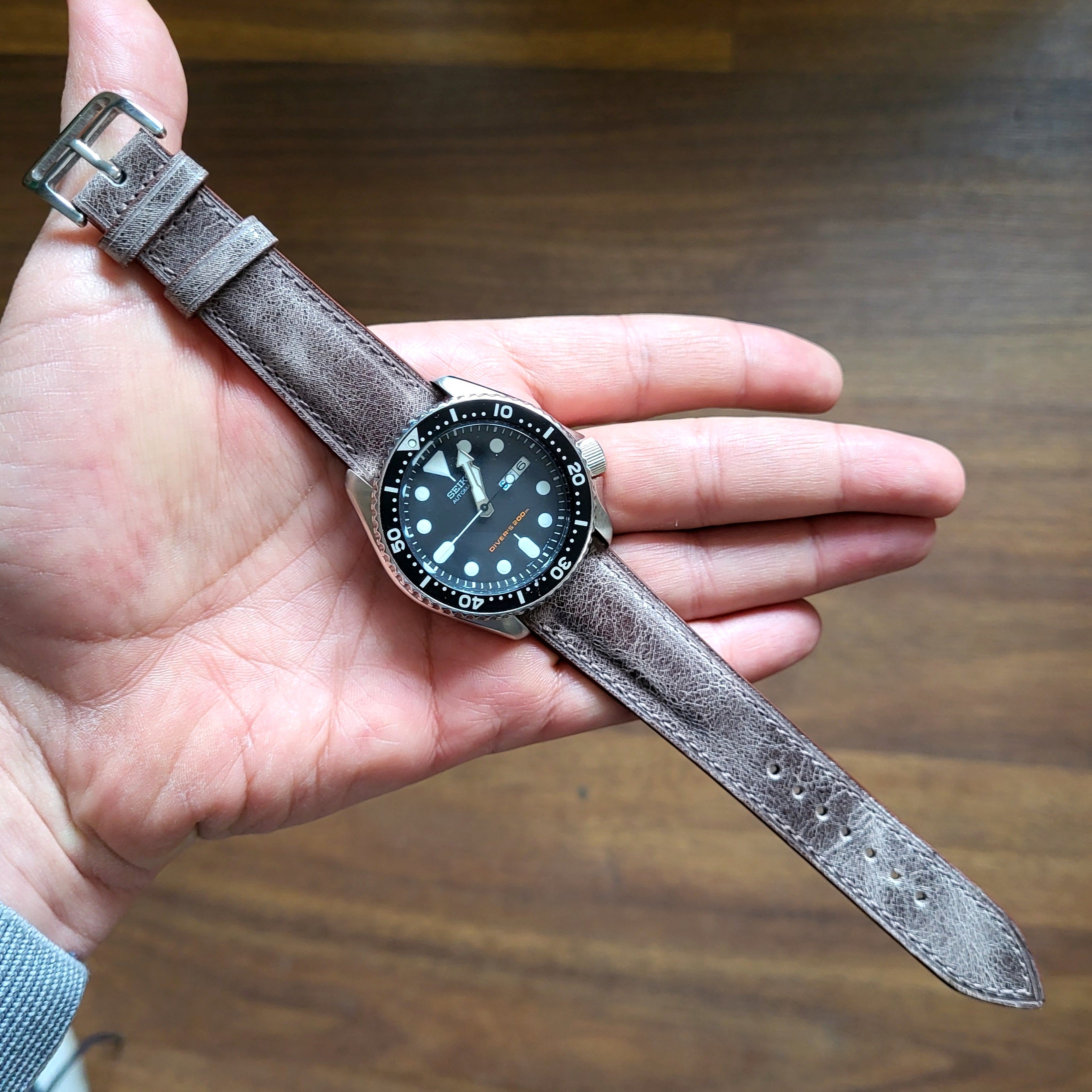 Distressed Leather Watch Strap