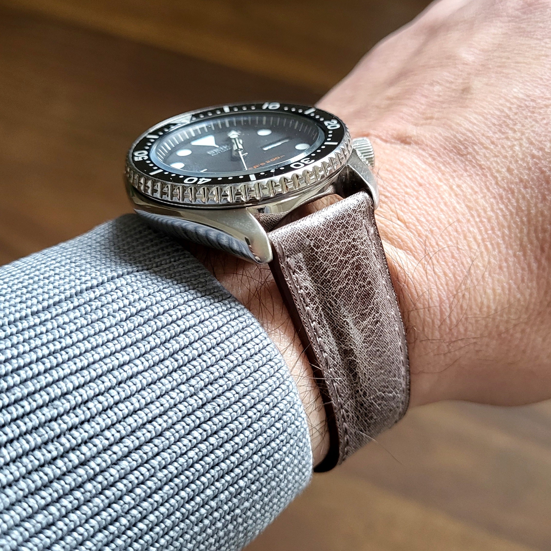 Distressed Leather Watch Strap
