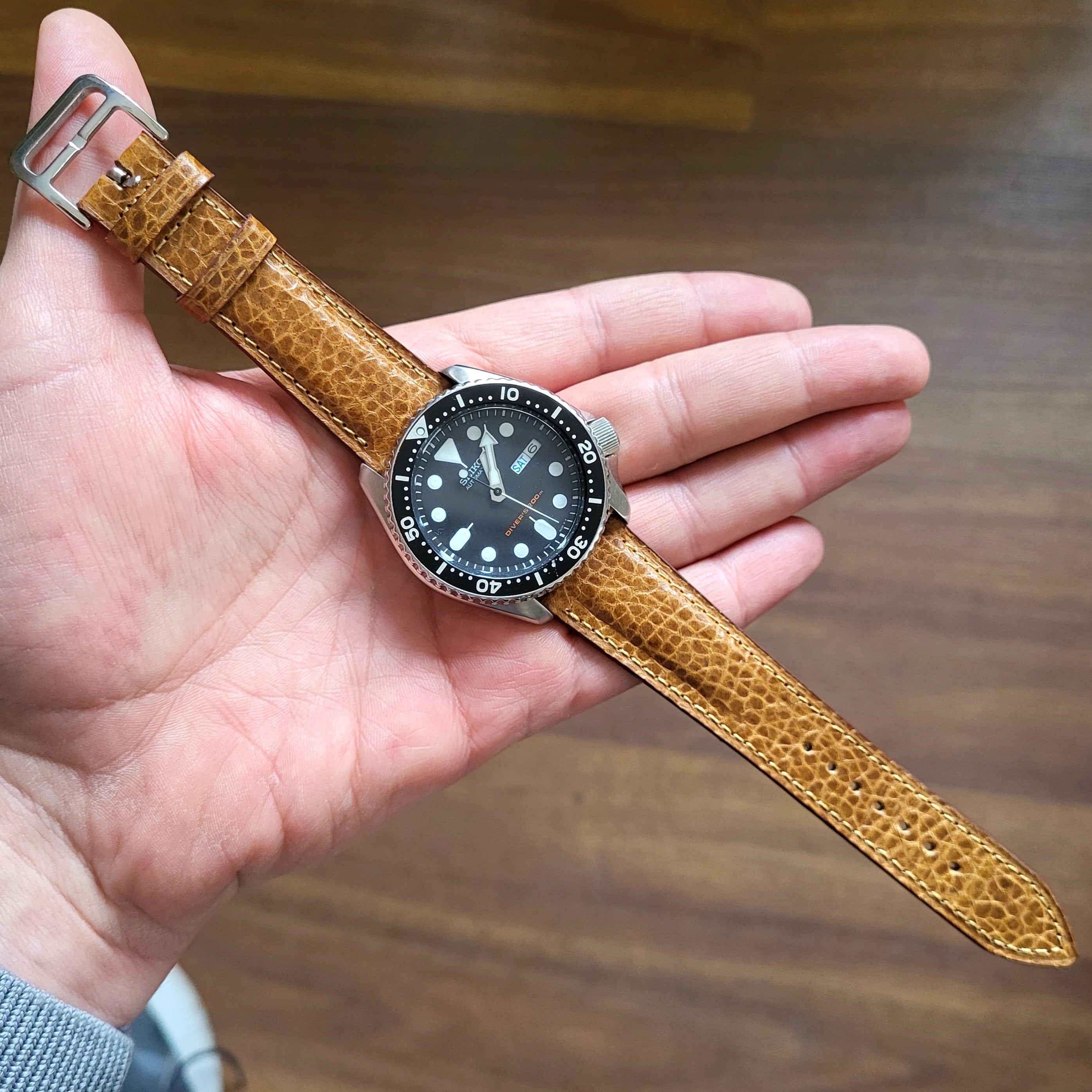 Distressed Leather Watch Strap