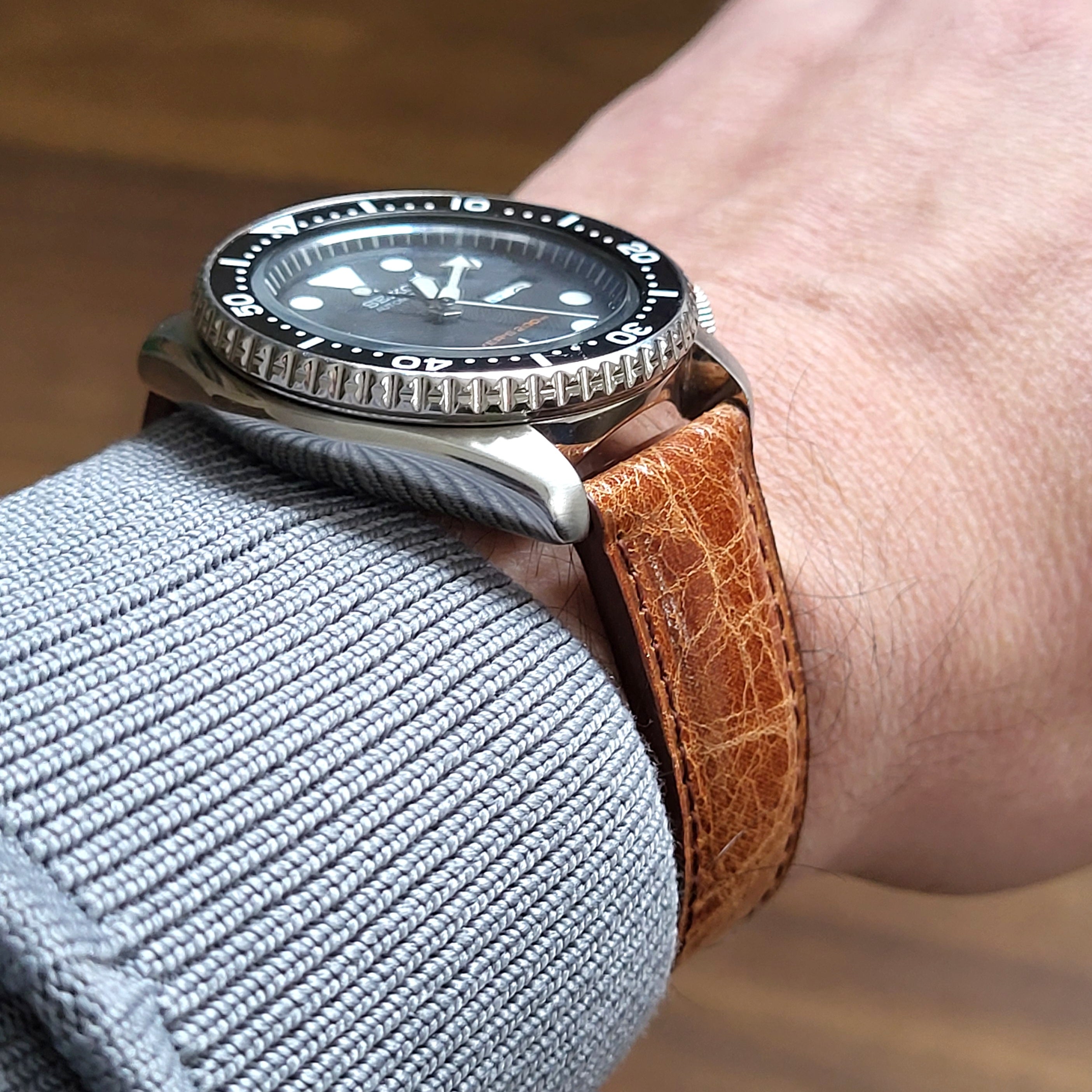 Distressed Leather Watch Strap