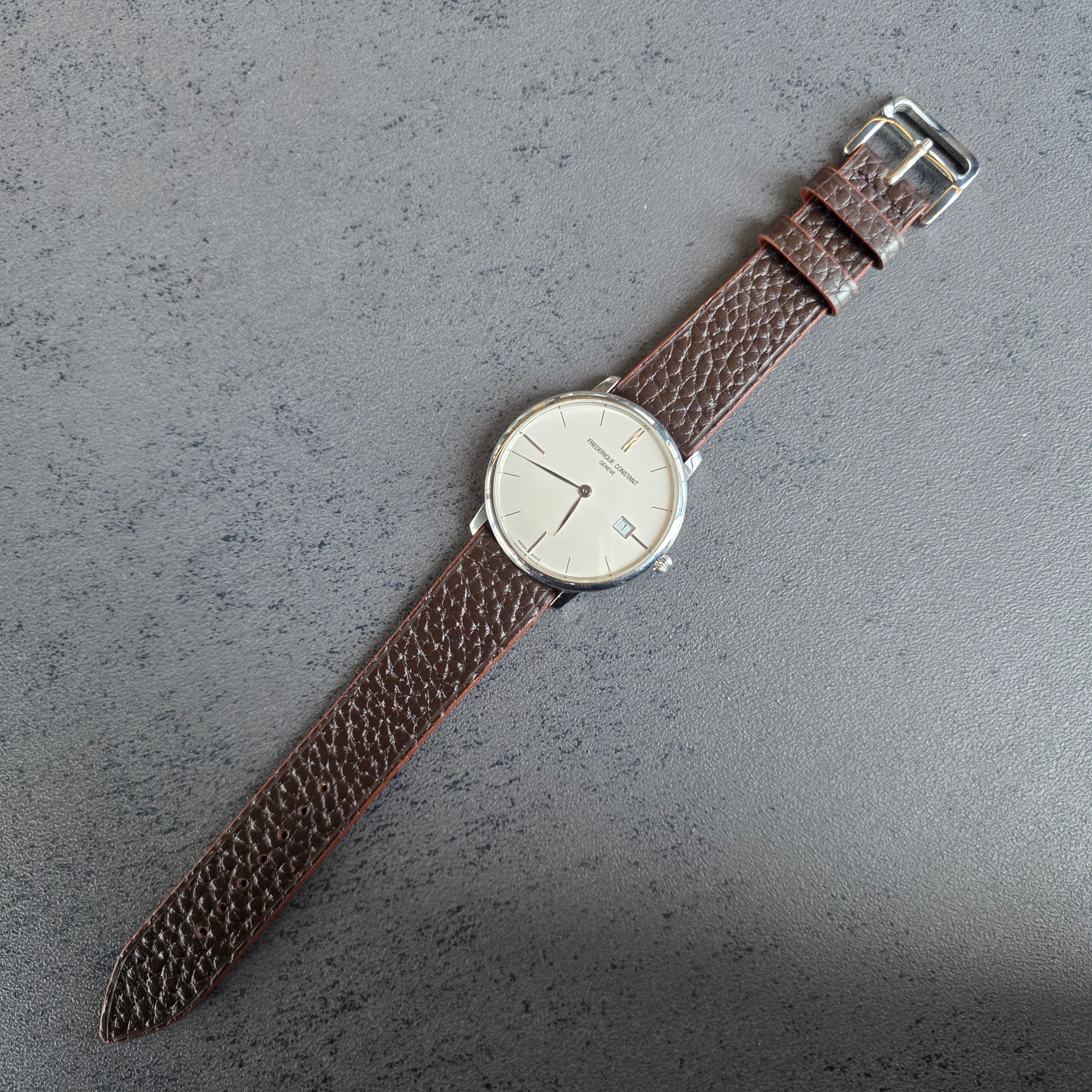 Embossed Leather Strap - Brown