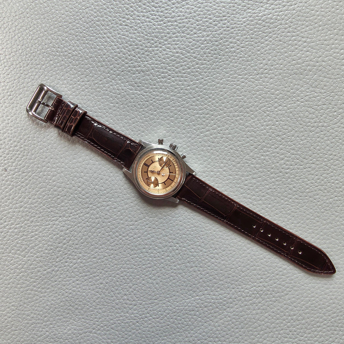 Genuine Croc. Leather Watch Strap / Brown