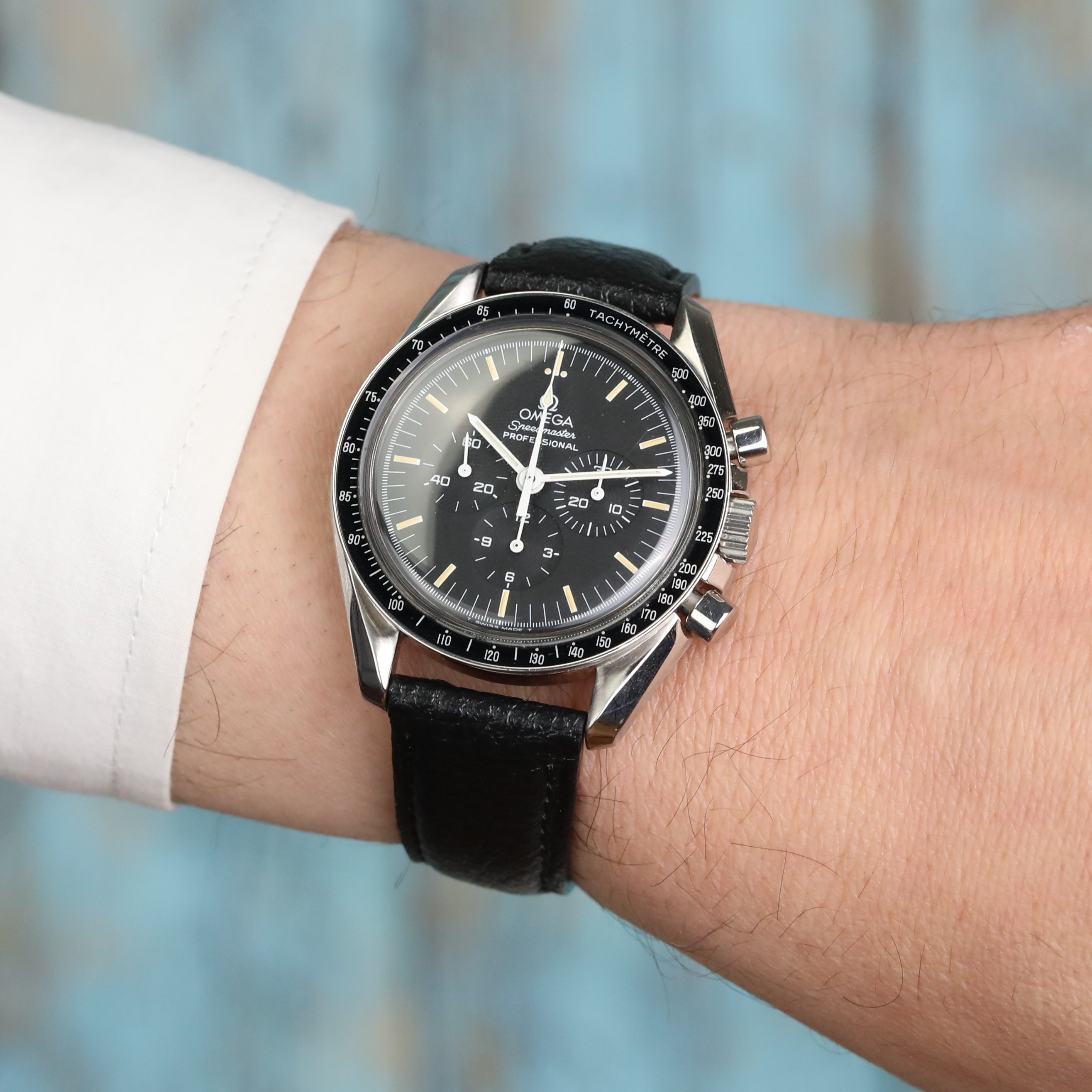 Embossed Leather Strap - Black