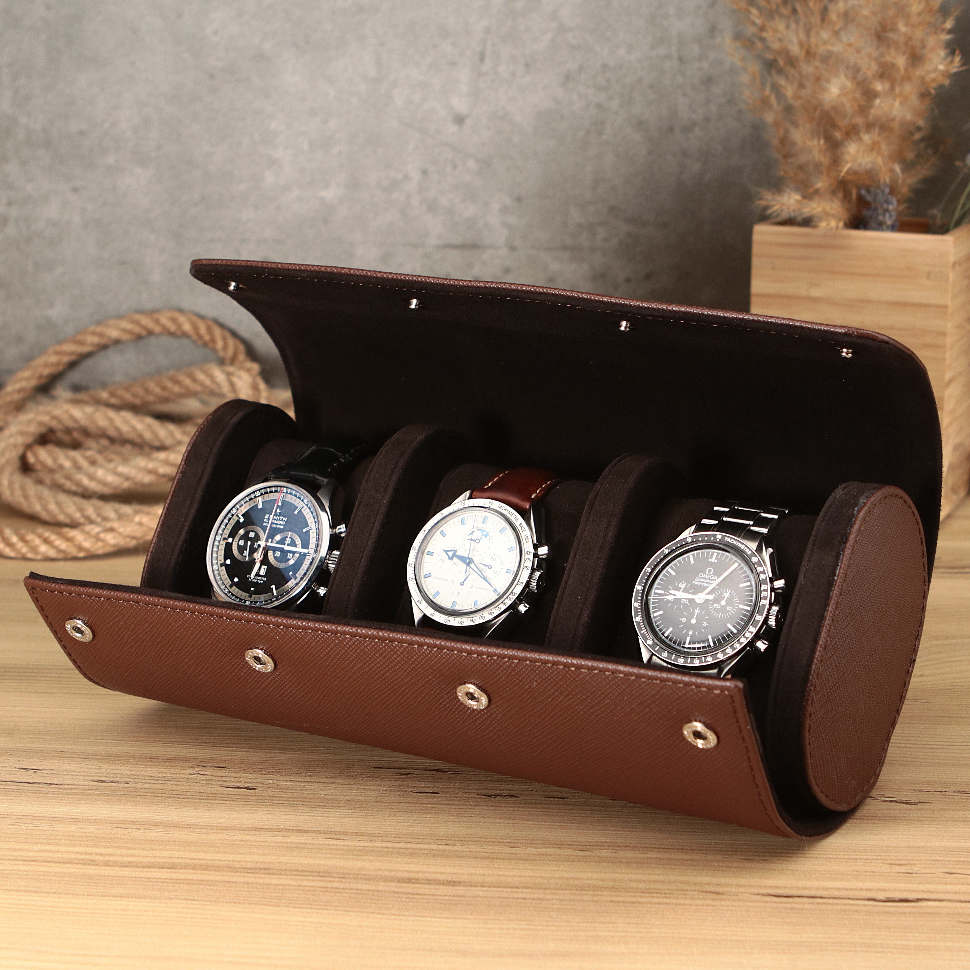 Heritage Wooden Watch Box for 10  / Brown