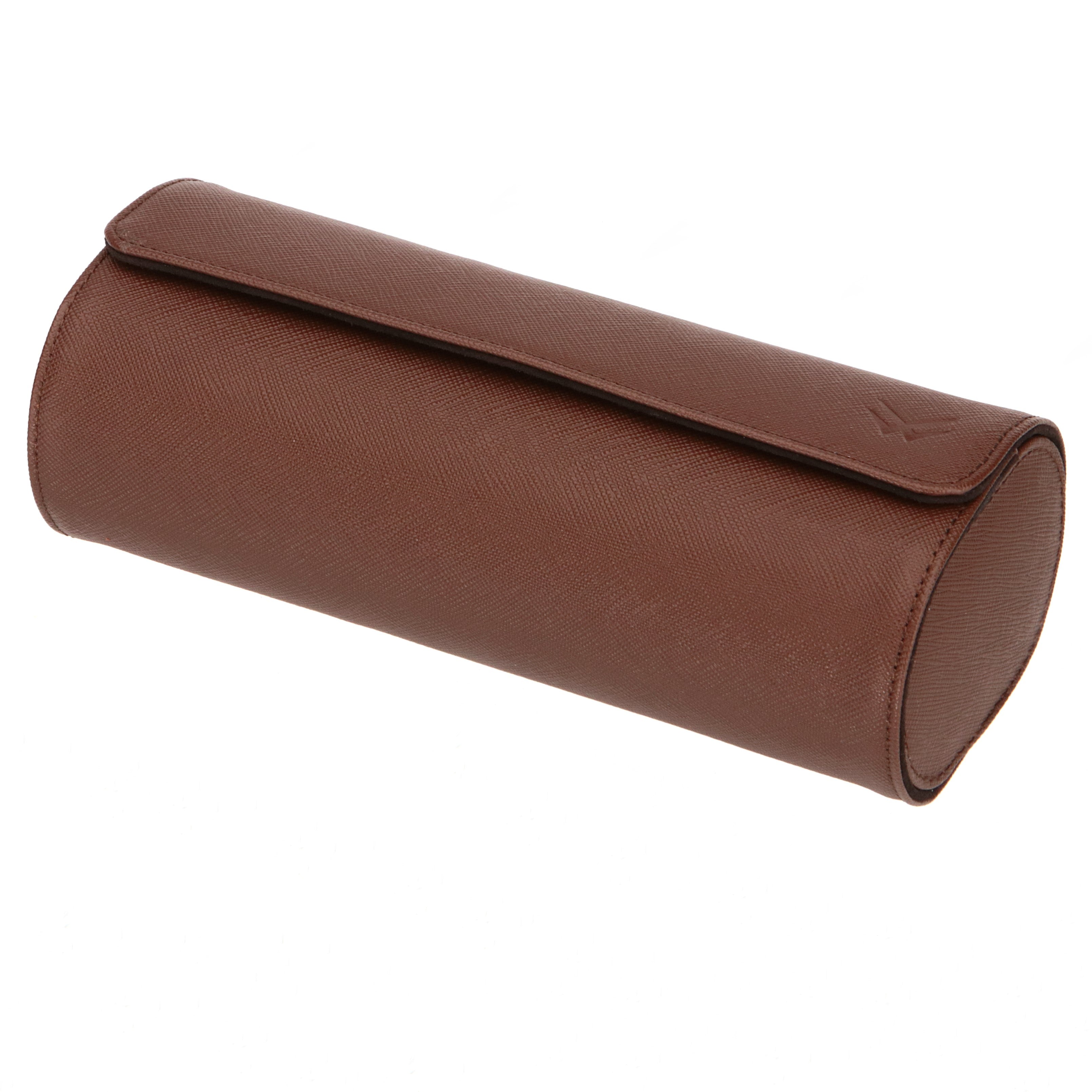 Angora Leather Watch Roll for 3 - Brown